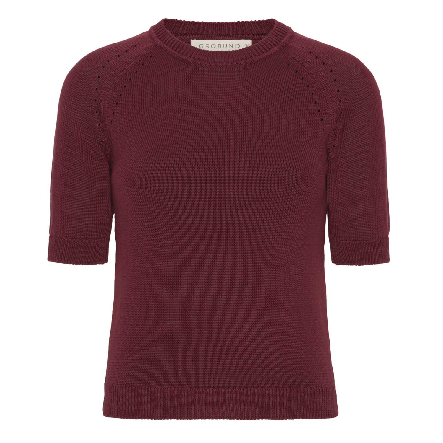 Grobund Women's Pink / Purple  Freja Knit Tee - The One In Dark Plum In Pink/purple