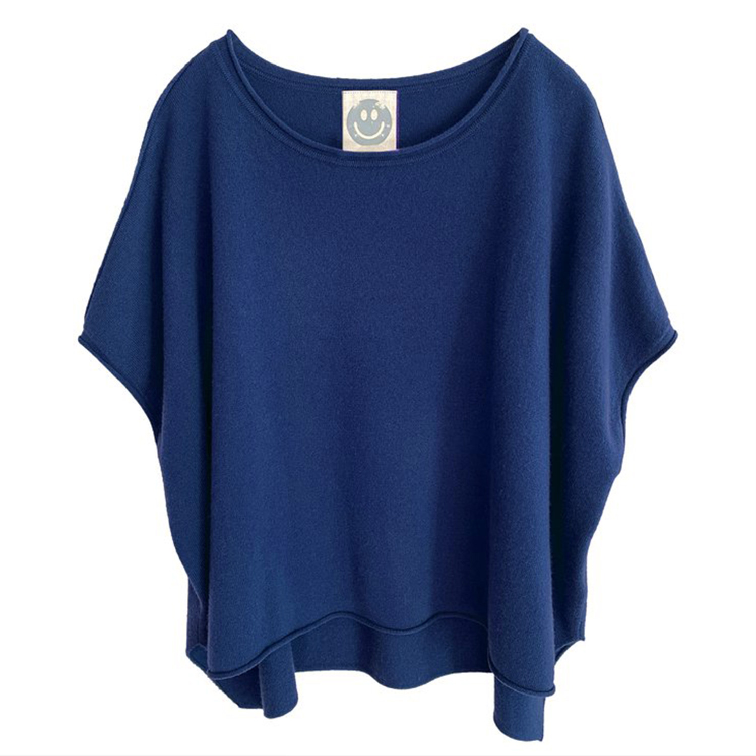 Zenzee Women's Blue Cashmere Capelet Top - Midnight Navy In Blue