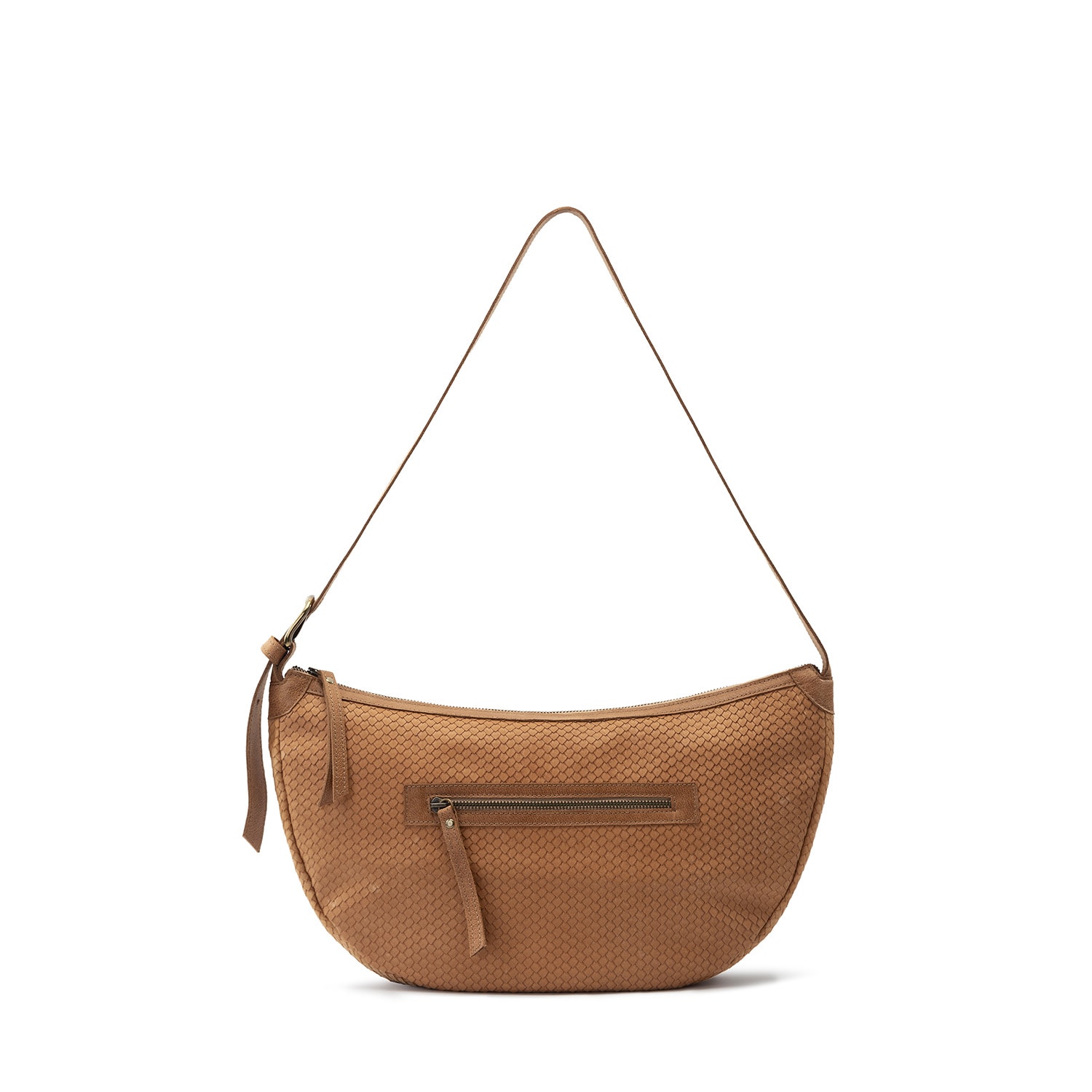 Juan-jo Women's Brown Half Moon Bag. Snake Embossed Leather Large Size In Brown