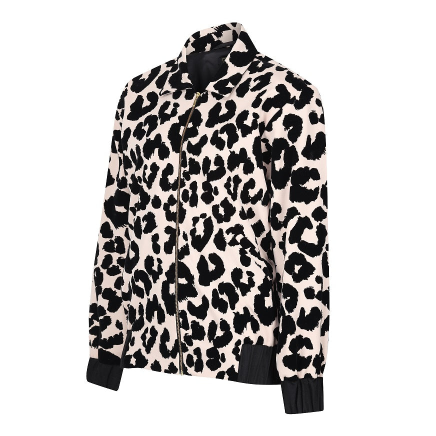 Lioness By Tf Women's Leopard Velvet Bomber Jacket