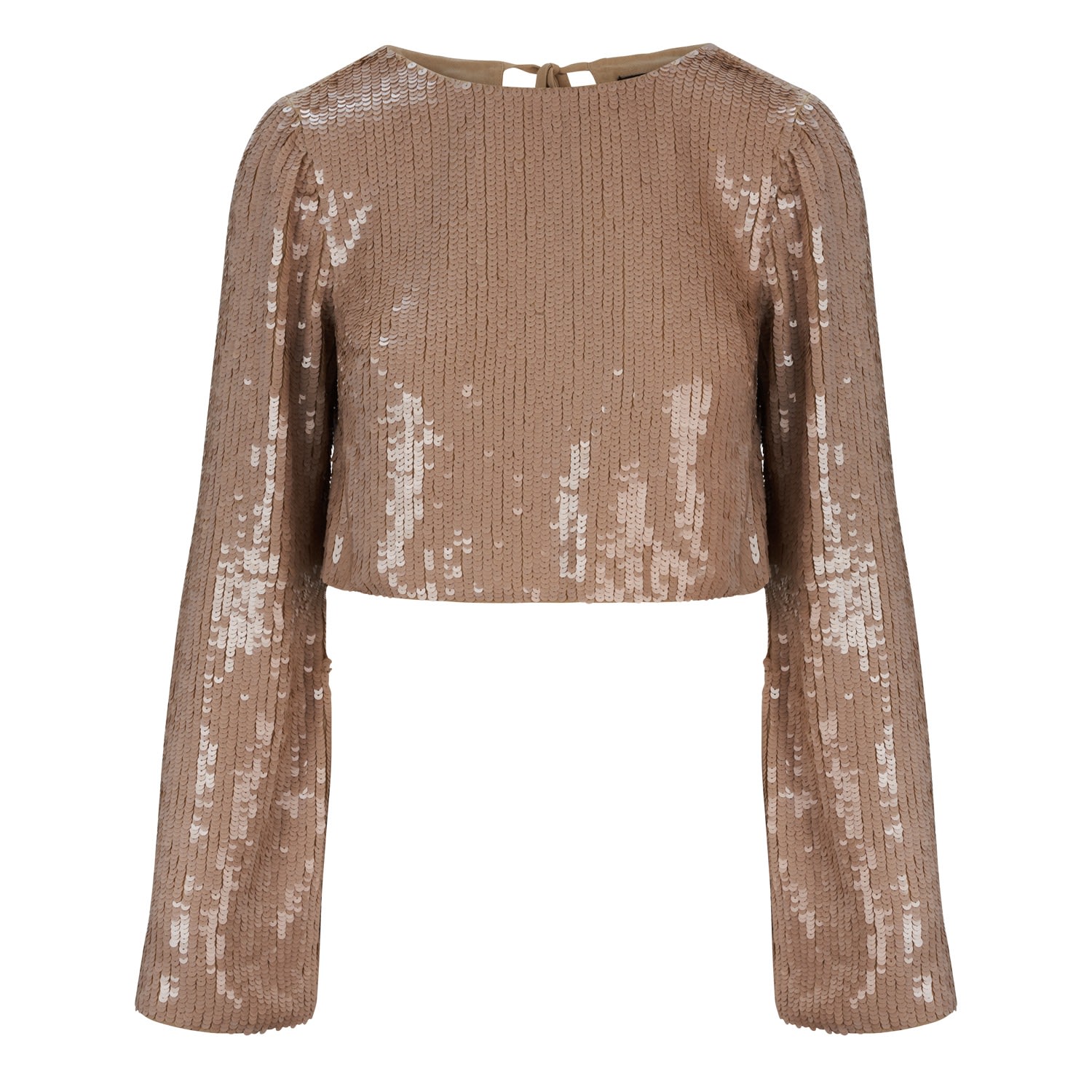 Women’s Neutrals Gemini Top In Latte Sequins Xxxs Raevynn