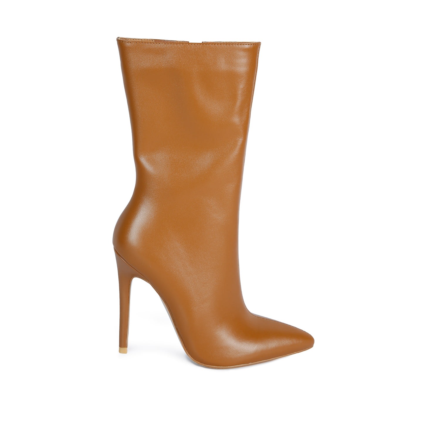 Women’s Brown Nagini Over Ankle Pointed Toe High Heeled Boot In Tan 7 Uk Rag & Co.