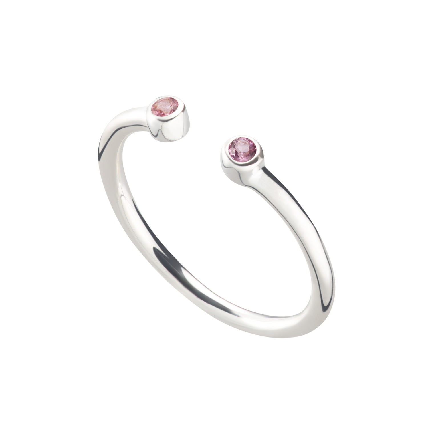 Women’s Pink / Purple / Silver October Birthstone Open Style Ring - Pink Tourmaline Lily Charmed