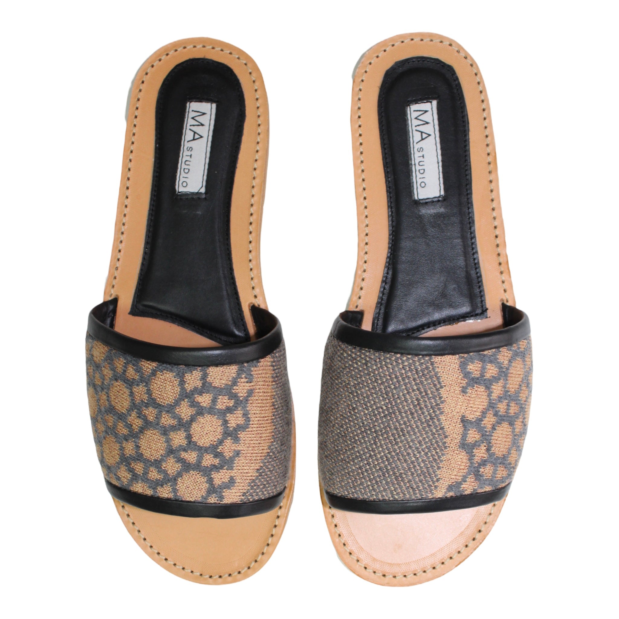 Maria Aristidou Men's Valley Slides - Caramel, Grey In Brown/gray