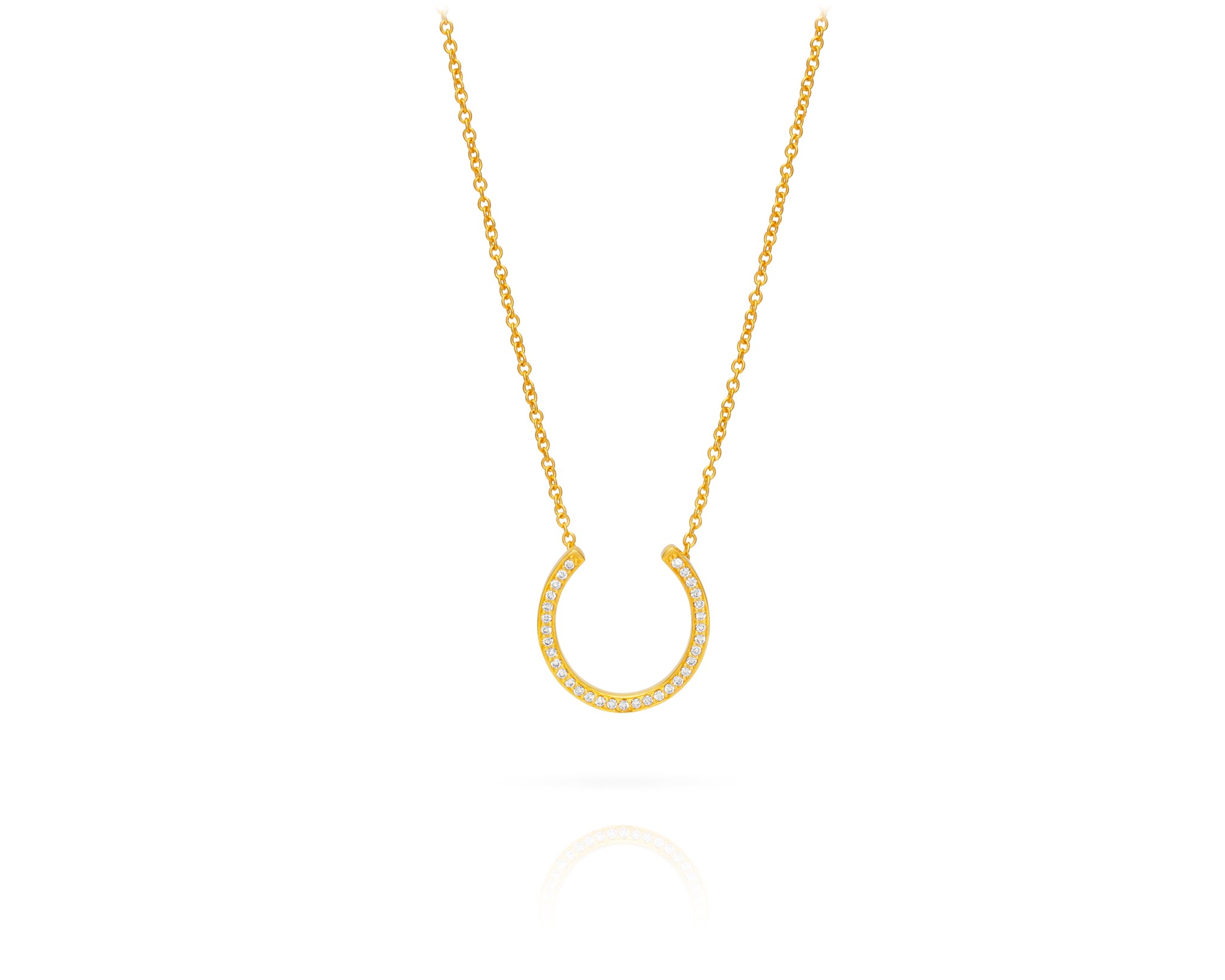 Women’s Horseshoe Necklace In Solid Yellow Gold By Vincent Peach Vincent Peach Fine Jewelry