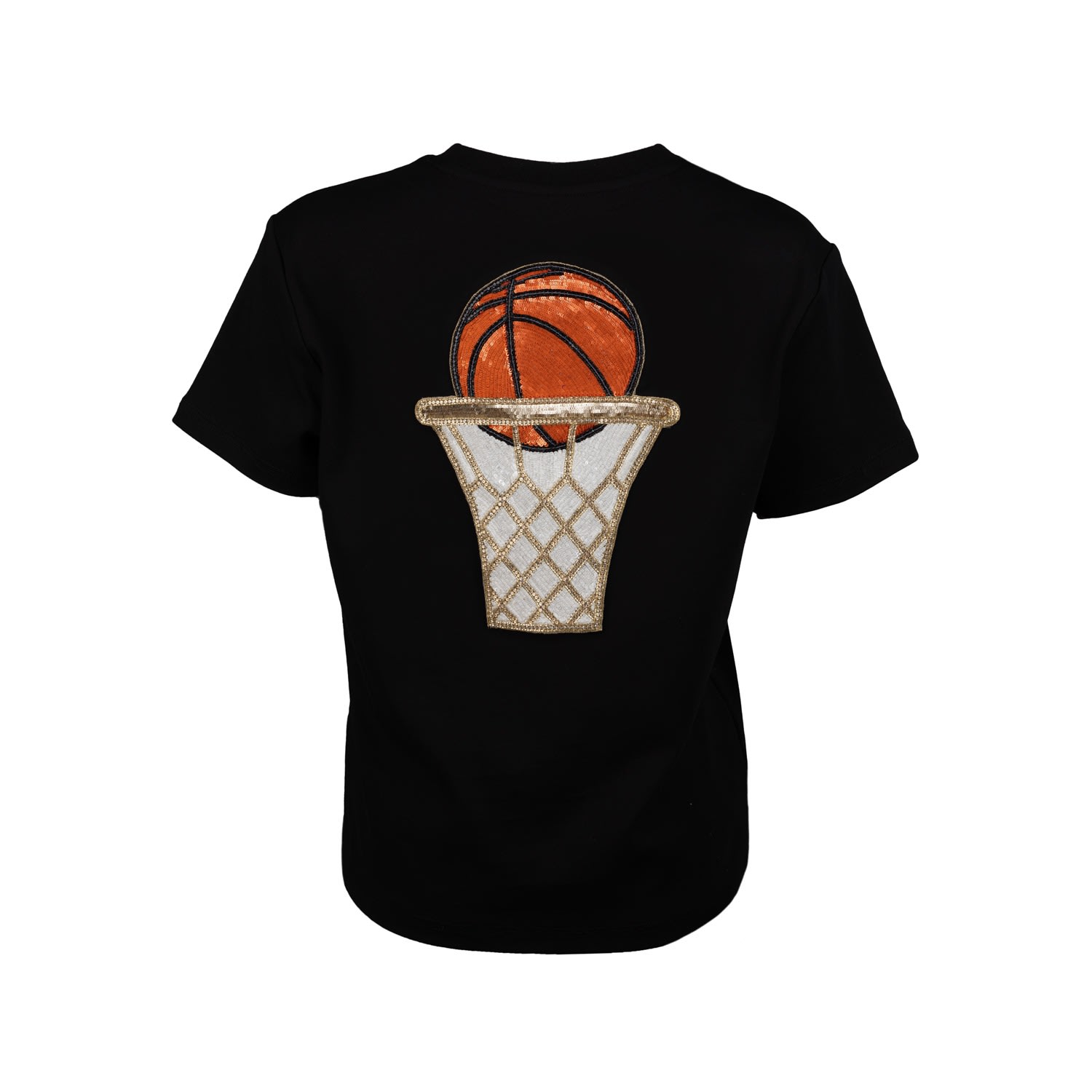 Laines London Women's Embellished Basketball T-shirt - Black In Black