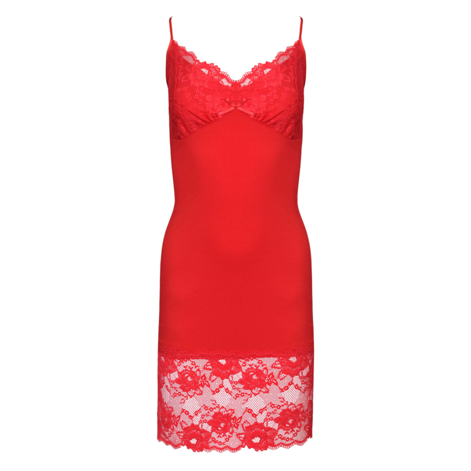 Women’s Classic Lace Chemise Nightdress - Red Medium Oh!Zuza Night & Day