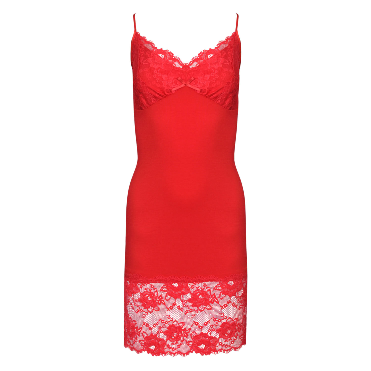Oh!zuza Night&day Women's Classic Lace Chemise Nightdress - Red In Red