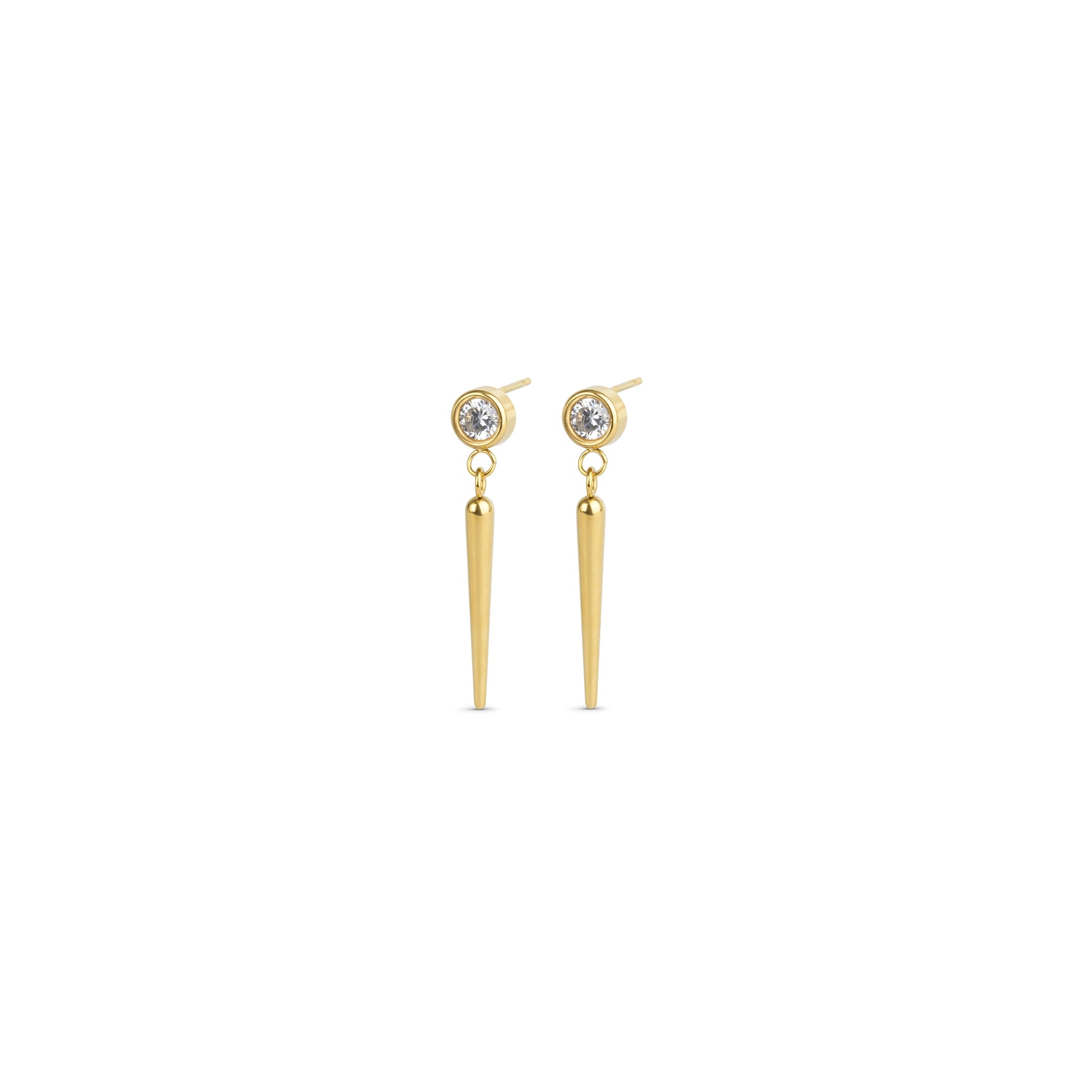 Timi Of Sweden Women's Gold Bim - Crystal Spike Earrings Stainless Steel In Gold