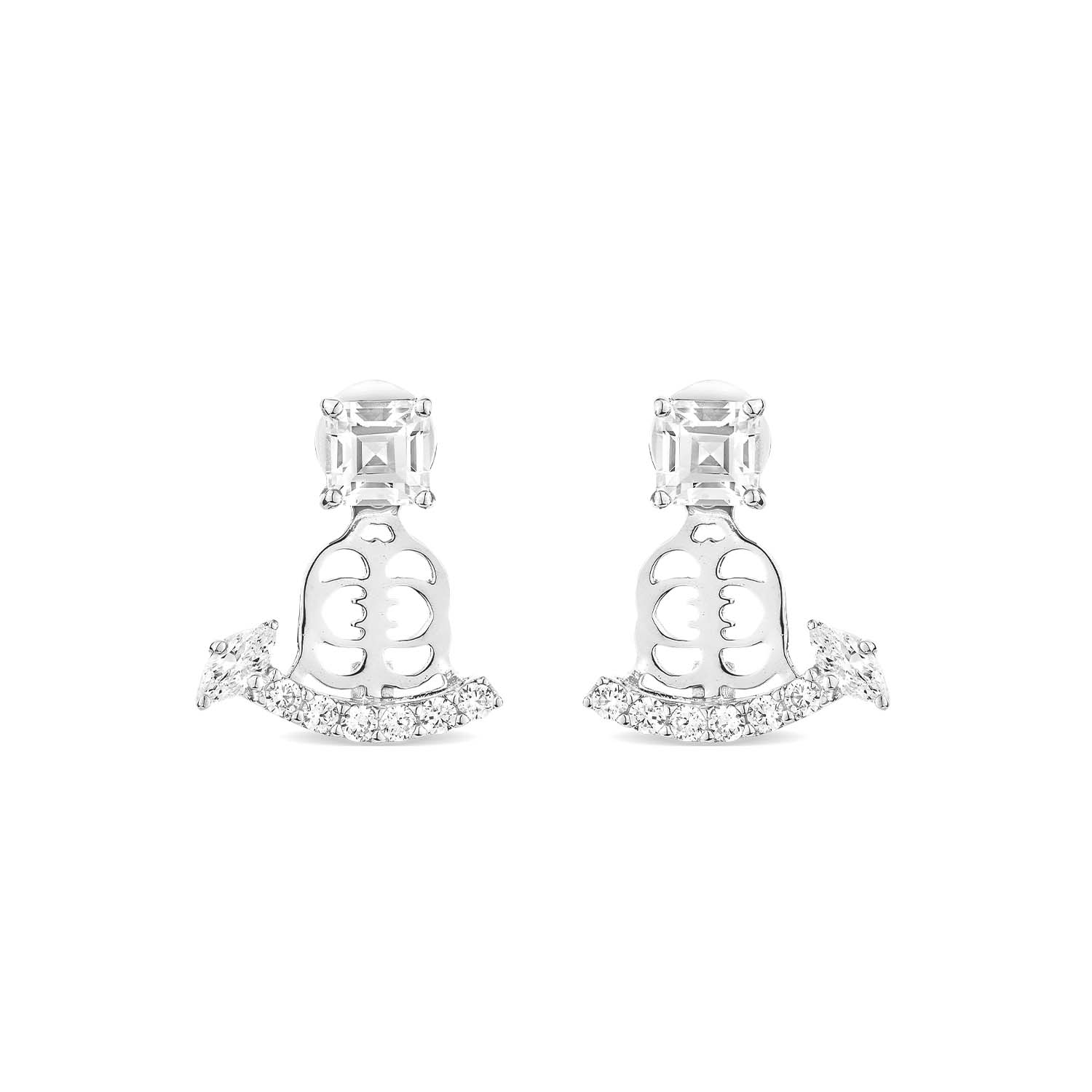 Sally Skoufis Women's Silver / White Revival Ear Jacket With Man Made Cz Diamond Stimulant In Sterling Silver In Multi