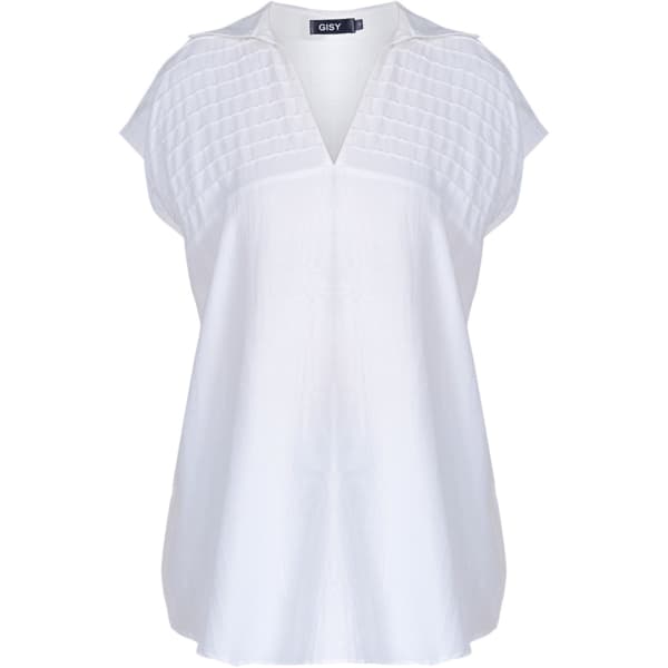 Metal Stripe Collar Silk Shir White | GISY | Wolf & Badger