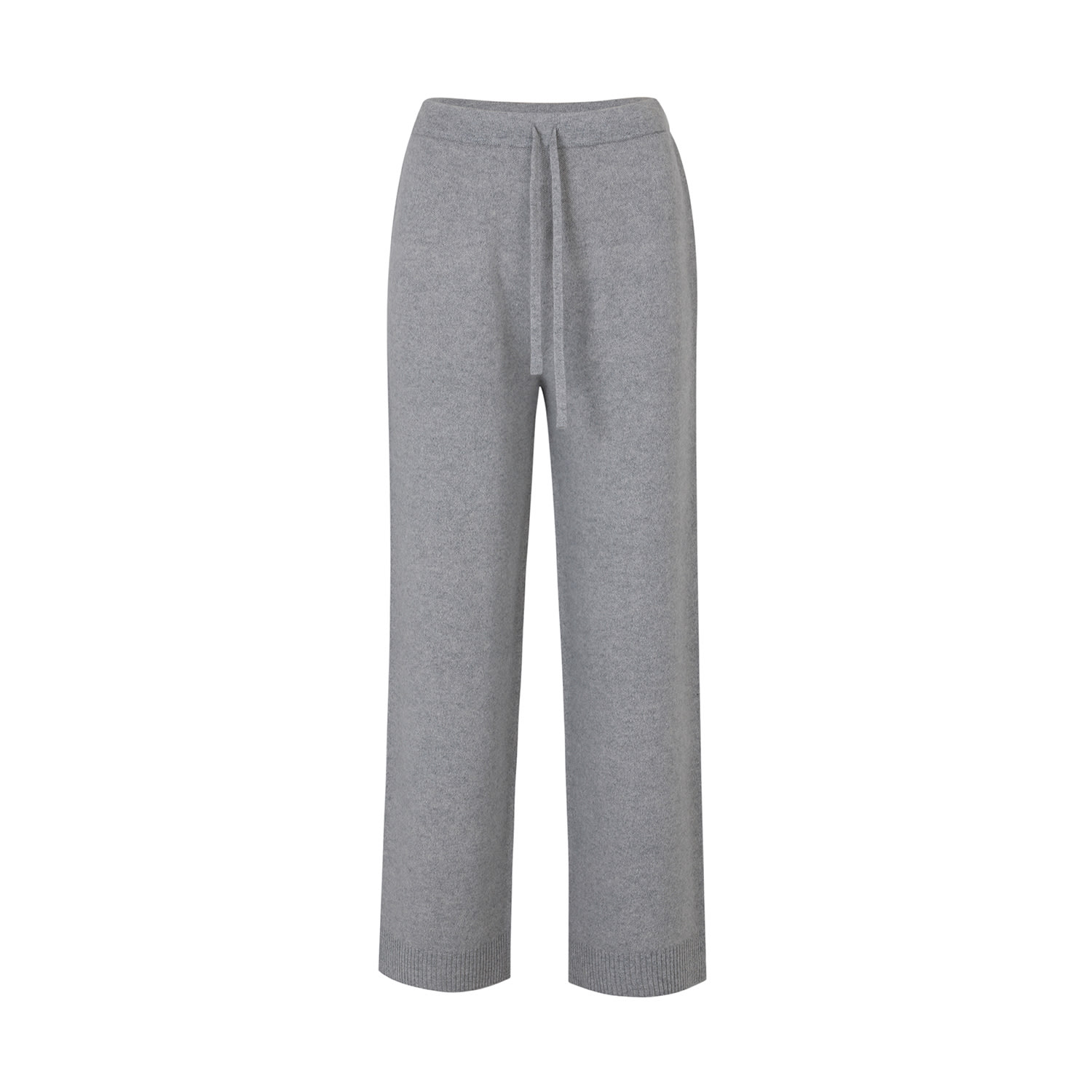 Women’s Cashmere-Blend Whole Garment Drawstring Pants-Grey Medium Callaite