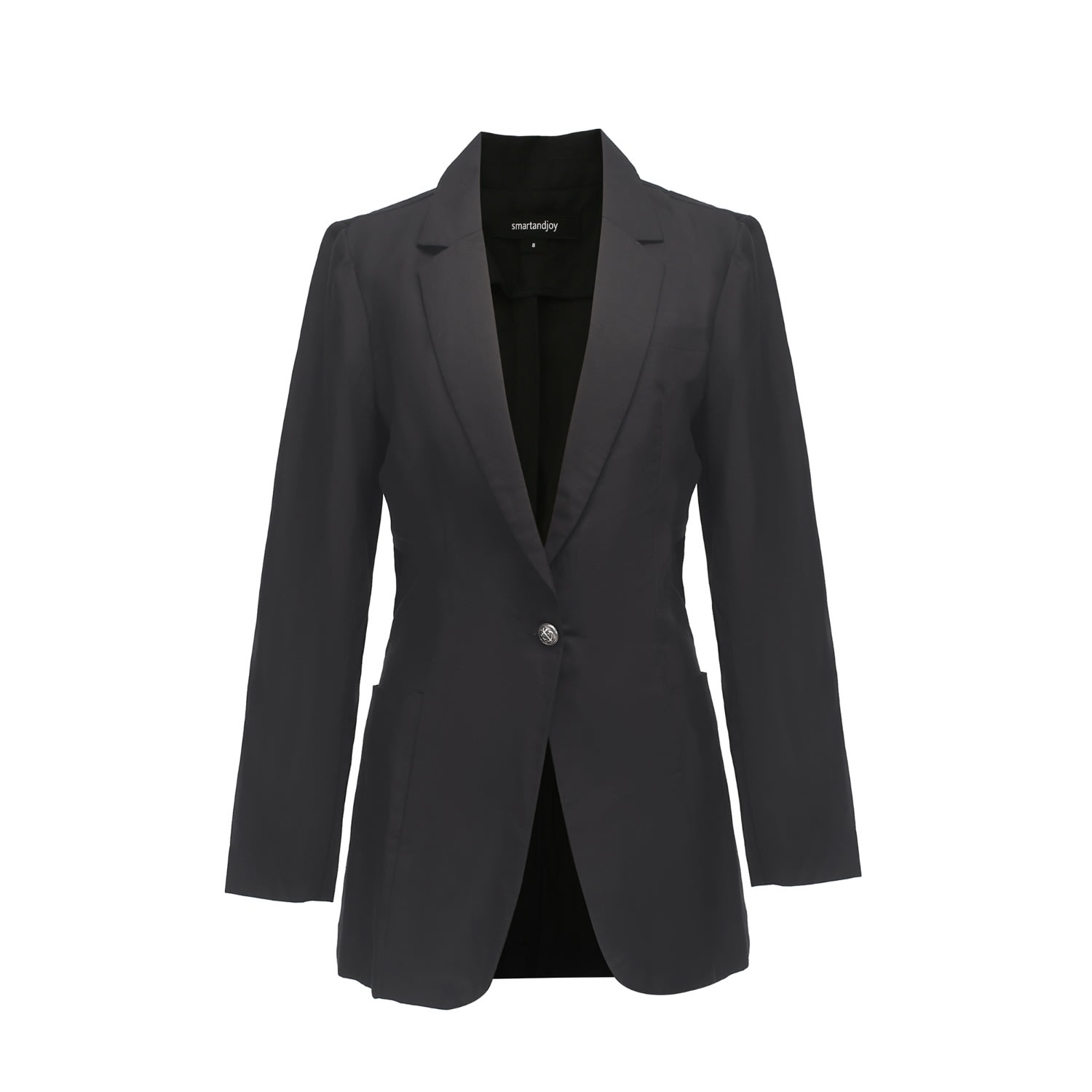 Women’s Tailored Blazer Jacket - Black Medium Smart and Joy