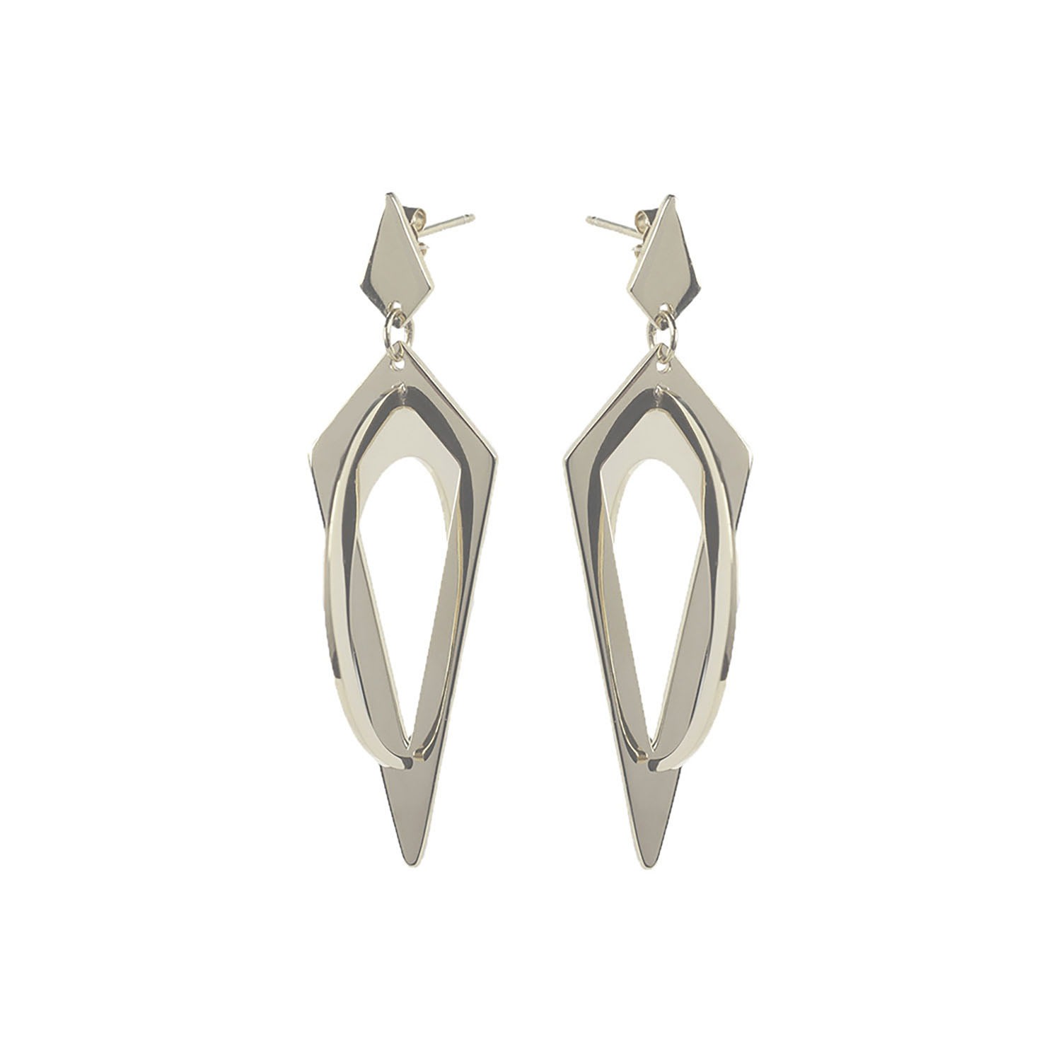 Women’s Crescent Hoop Earrings - Silver Toolally