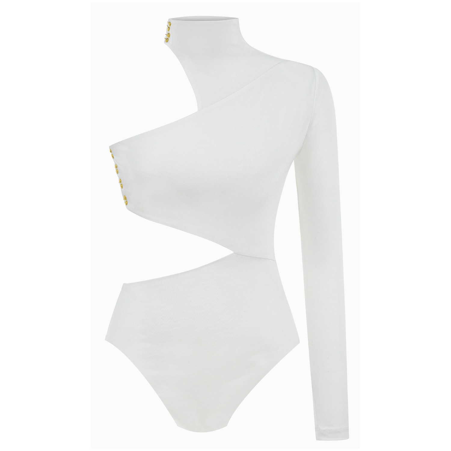 Women’s White Ambra Bodysuit In Pearl Large Rak & Romi