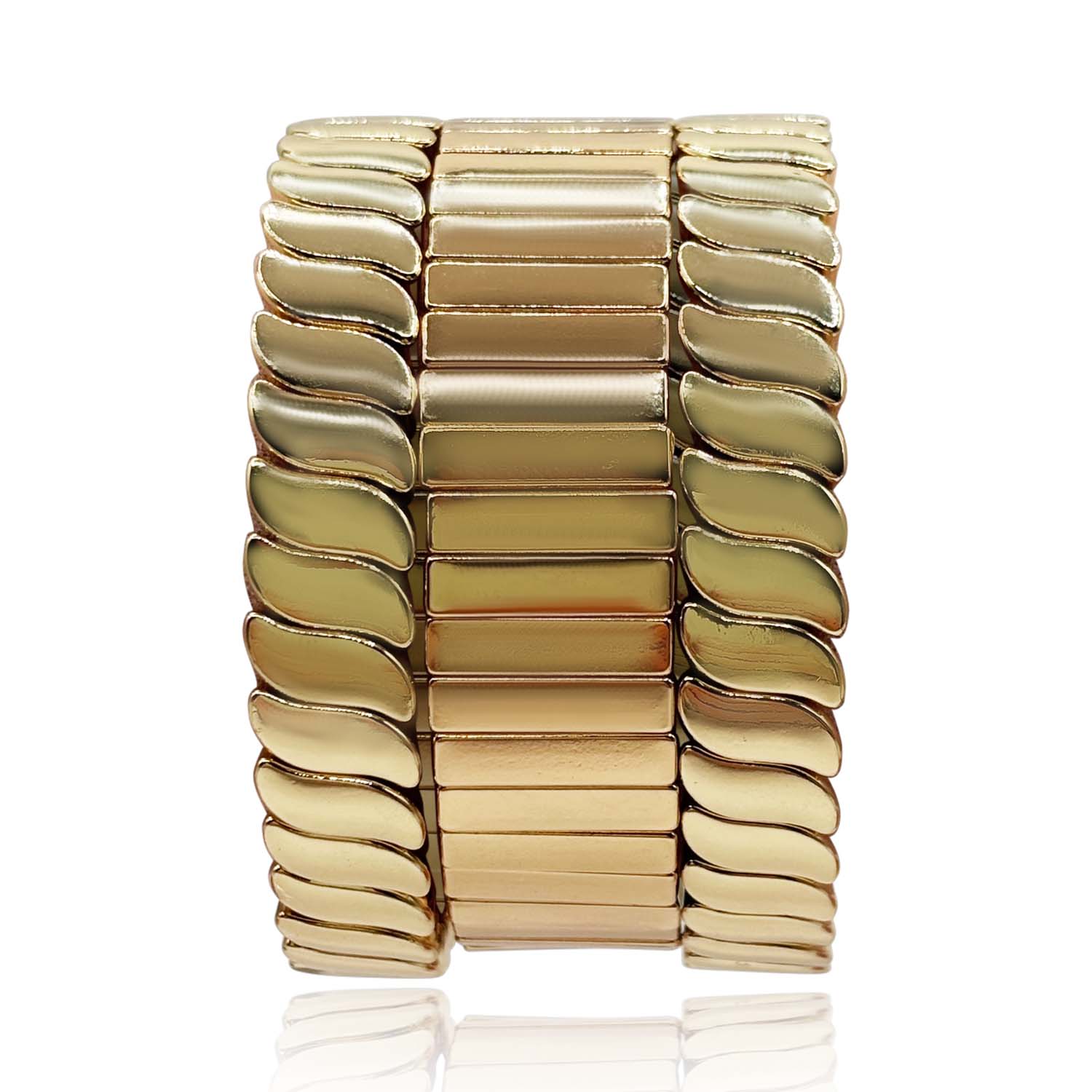 Michael Nash Jewelry Women's Gold Plated Three Piece Swirl Elastic Bracelet Set