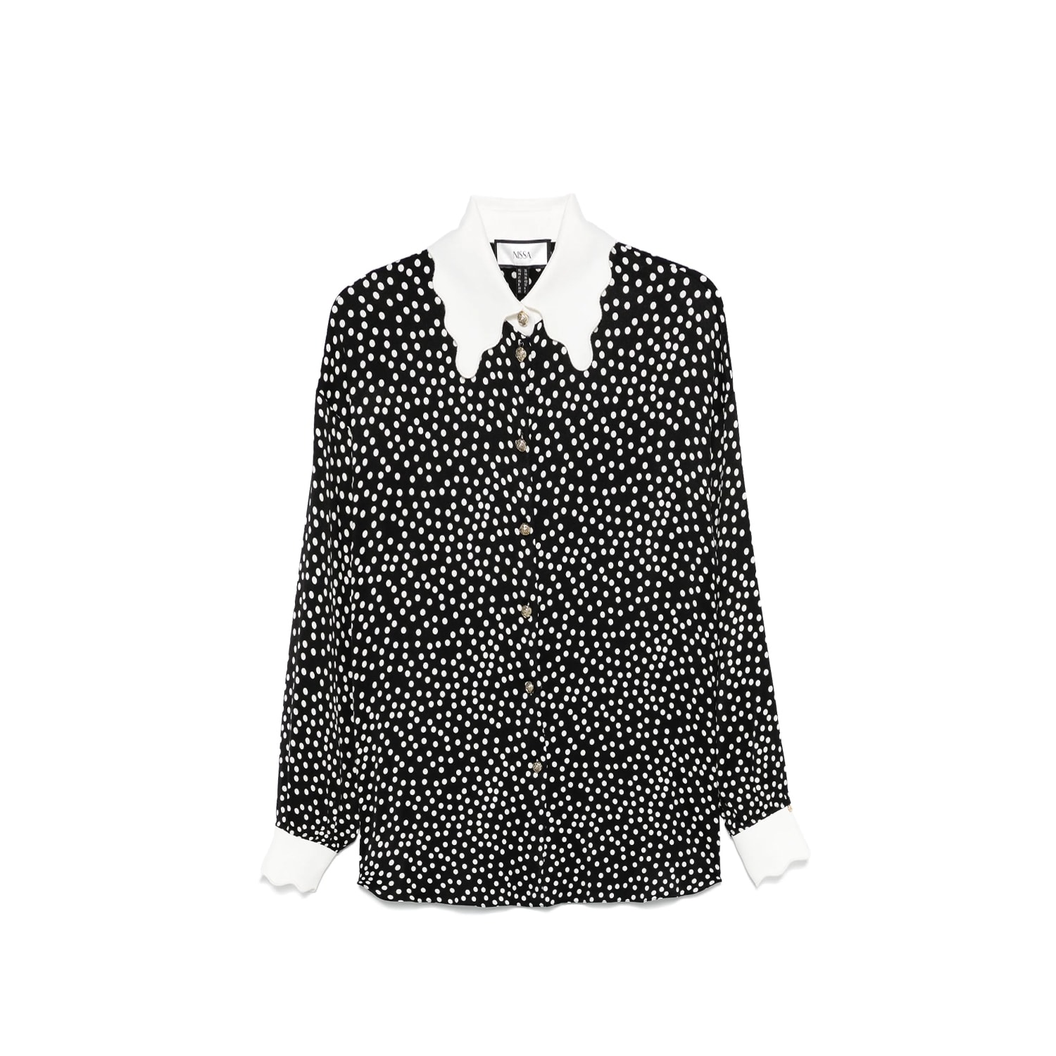 Nissa Polka Dot-print Shirt In Black