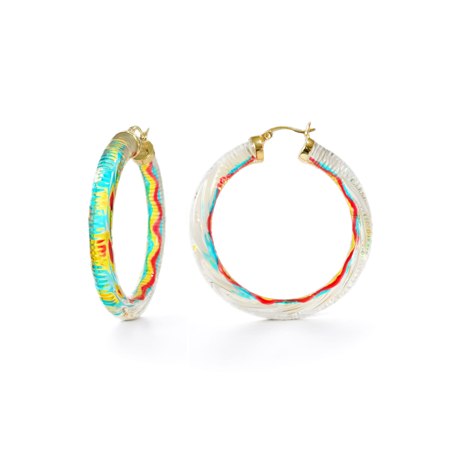 Gold & Honey Women's Gold Multi Color Hoop Earrings In Multi