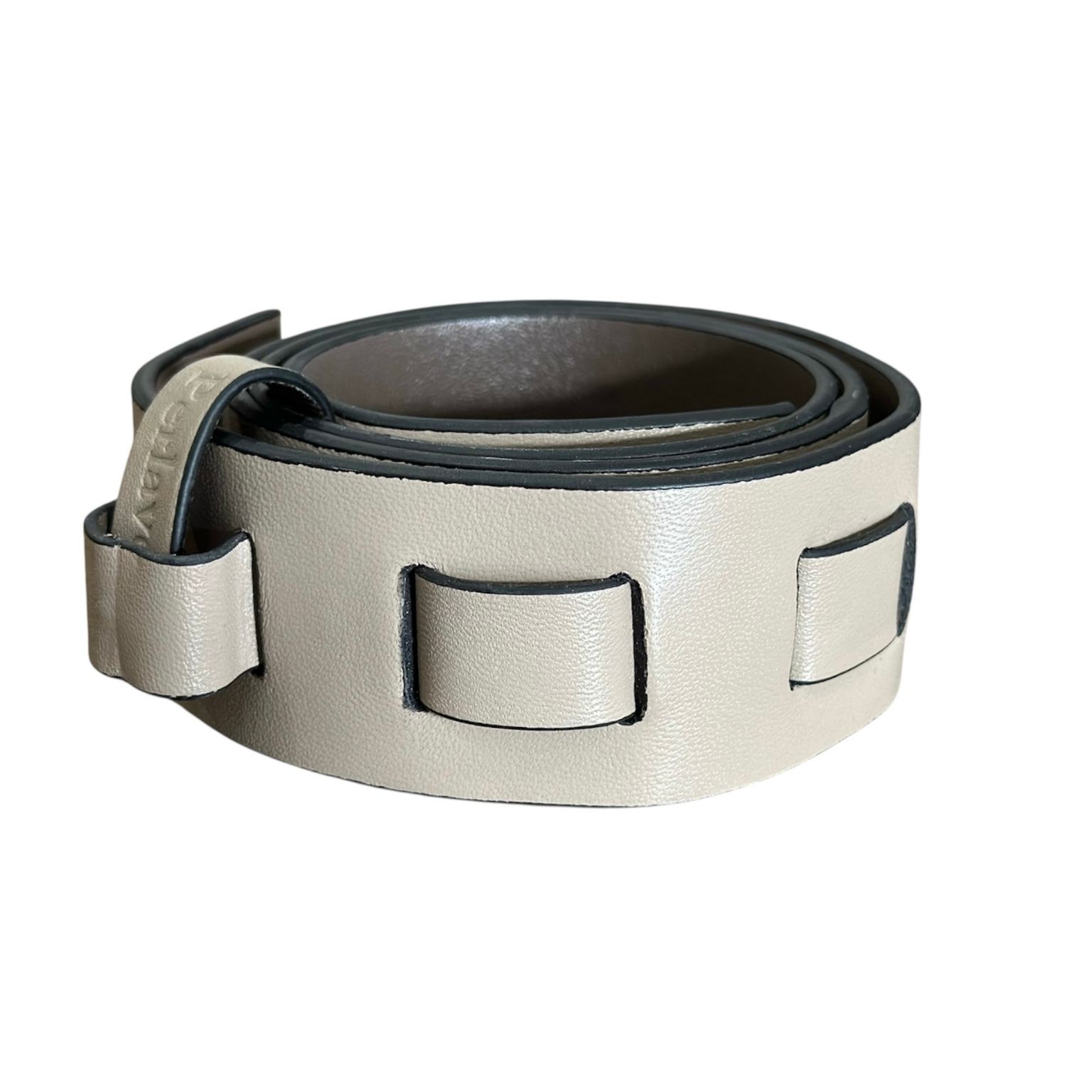 Perlavera Women's Sandra Leather Belt Light Gray-dark Grey Reversible In Gray