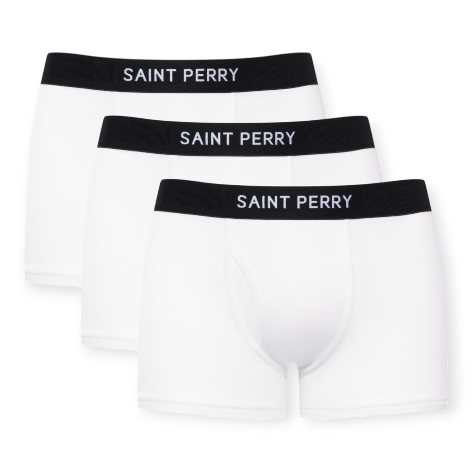 Men’s Cotton Boxer Brief Three Pack- White Large Saint Perry