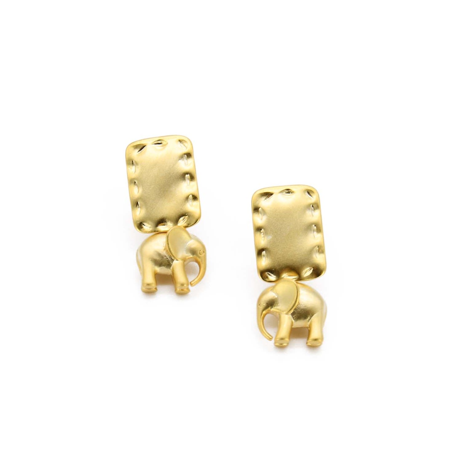 Adiba Women's 14k Gold Plated Elephant Earrings
