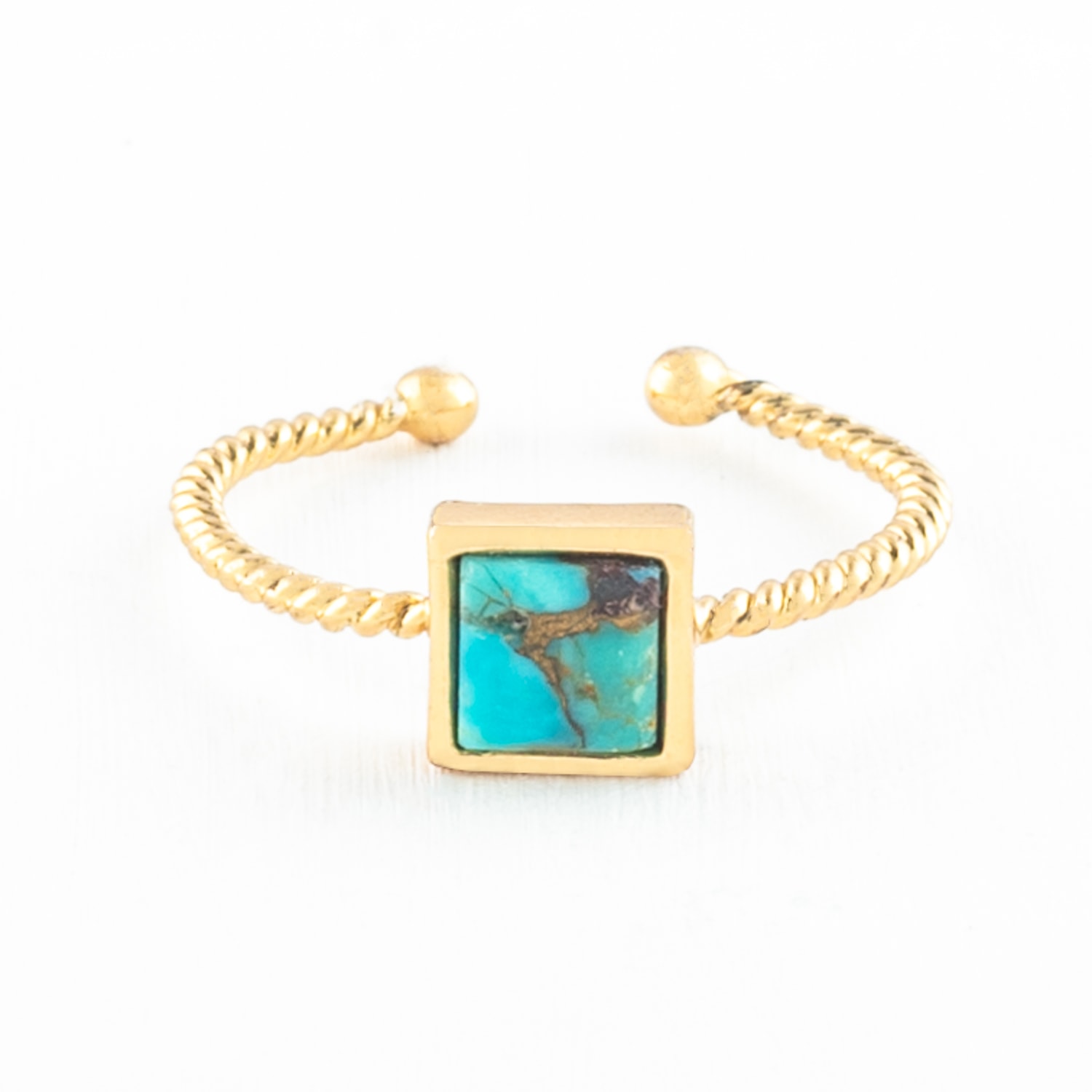 Starfish Project Women's Gold / Blue Jayne Turquoise Square Ring