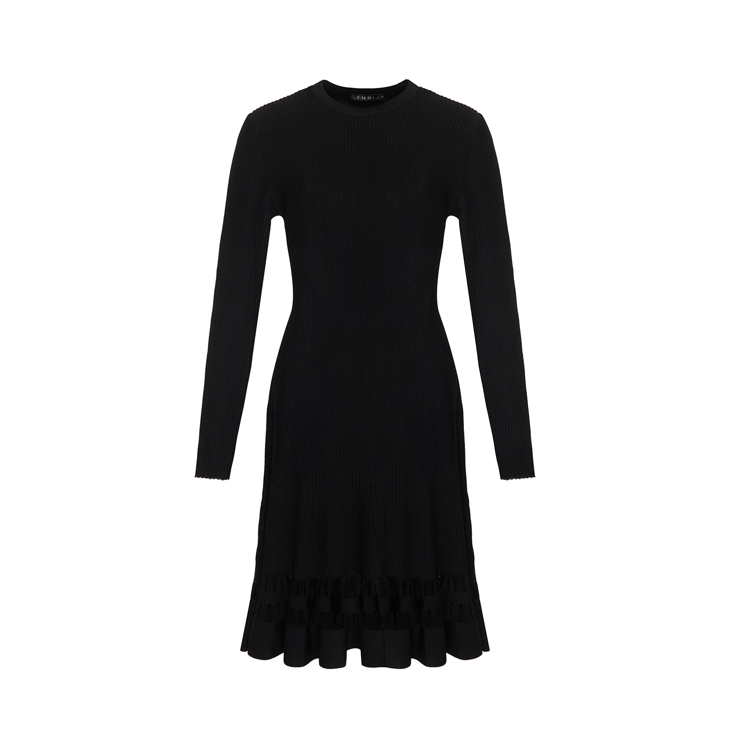 Women’s Transparent Details Black Knit Dress Medium Rue Les Createurs