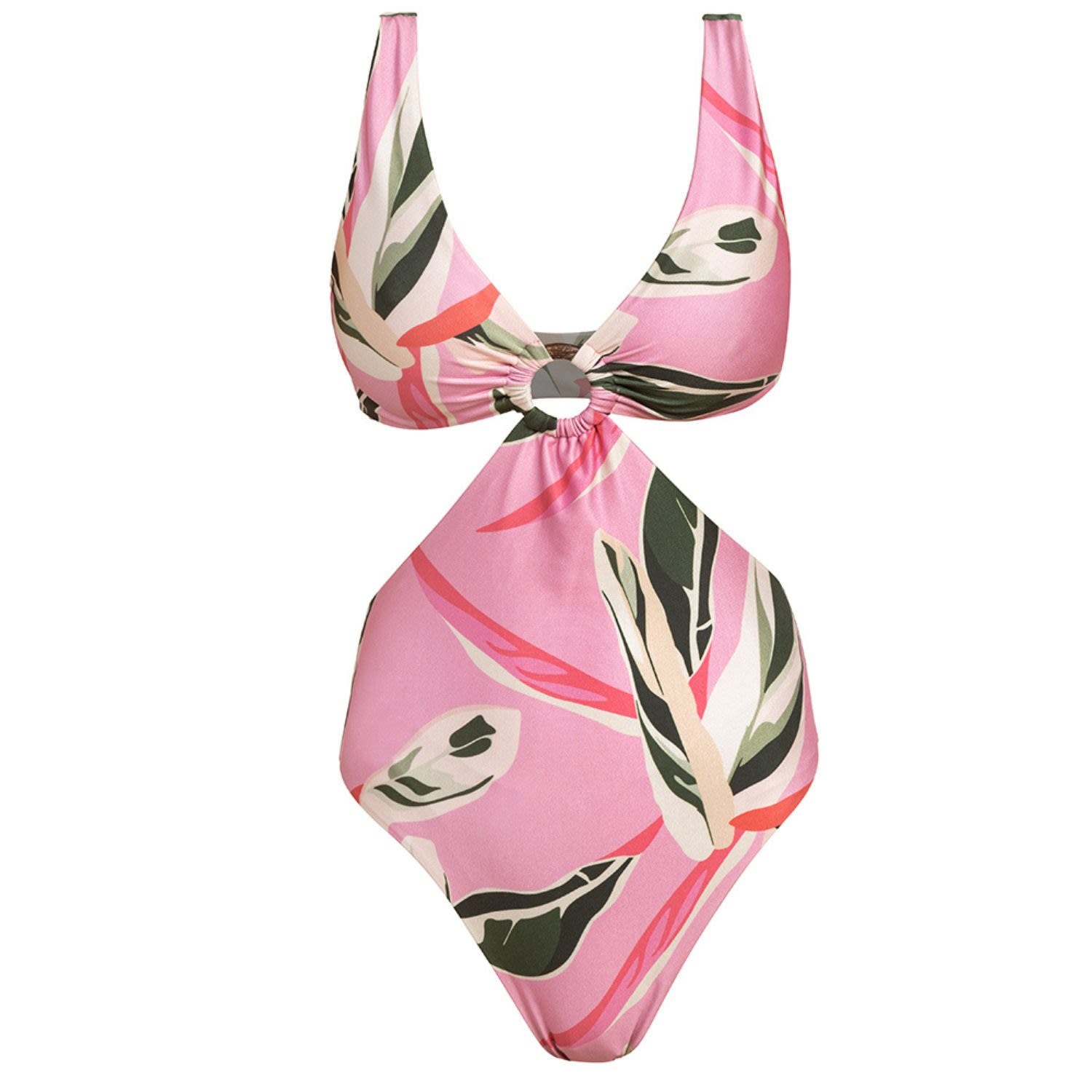 Women’s Pink / Purple Dominicana Cutout Ring Detail One Piece Swimsuit Medium Cliché Reborn