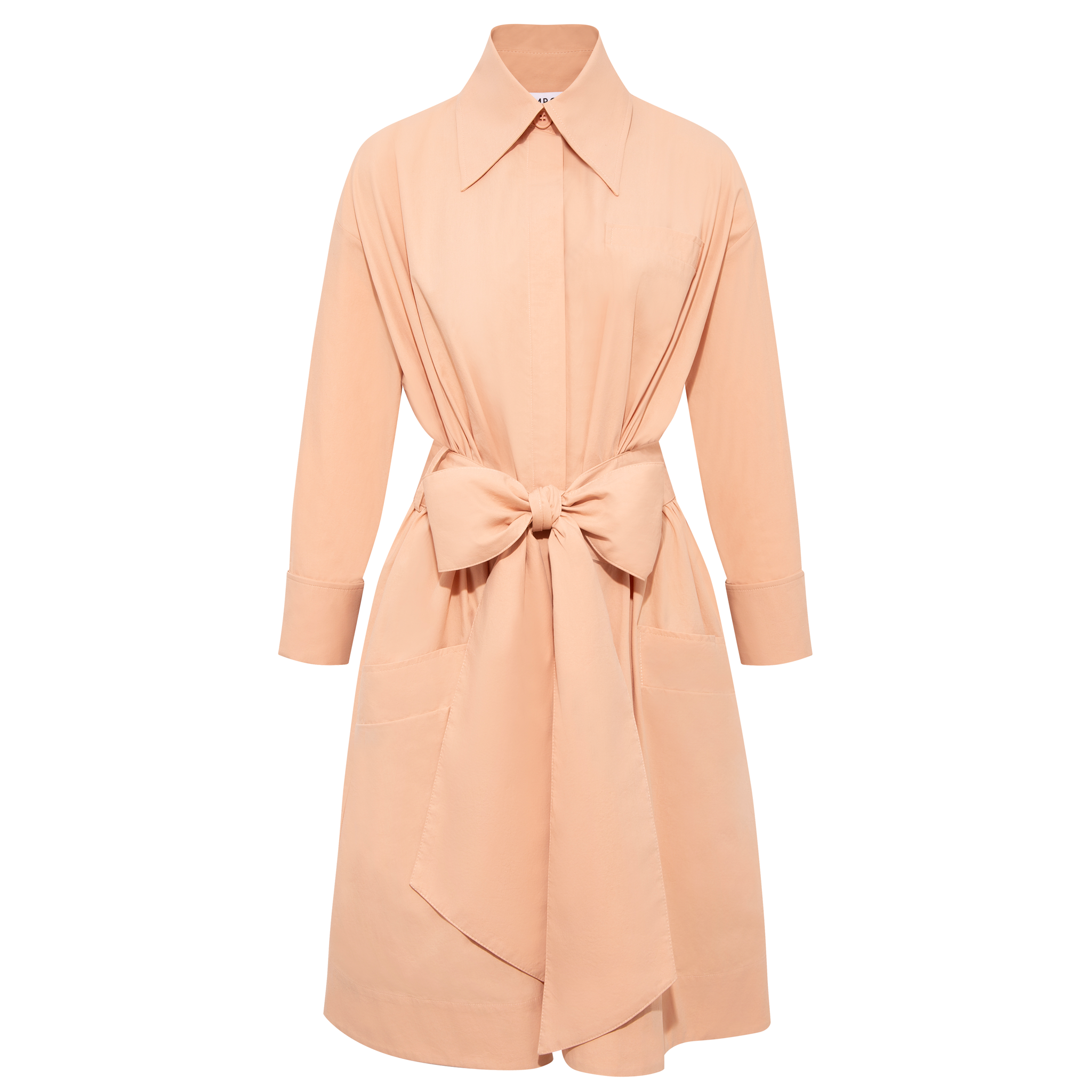 新品正規品  in Dress Shirt Cotton Gathered Belted Peach Femponiq | トップス