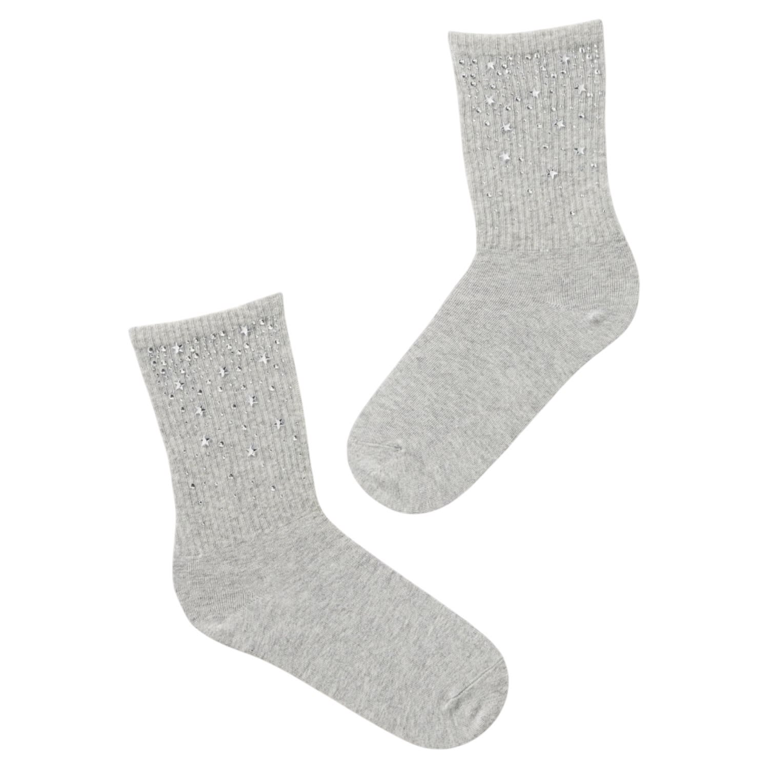 High Heel Jungle By Kathryn Eisman Women's Galaxy Cotton Sock - Grey In Grey