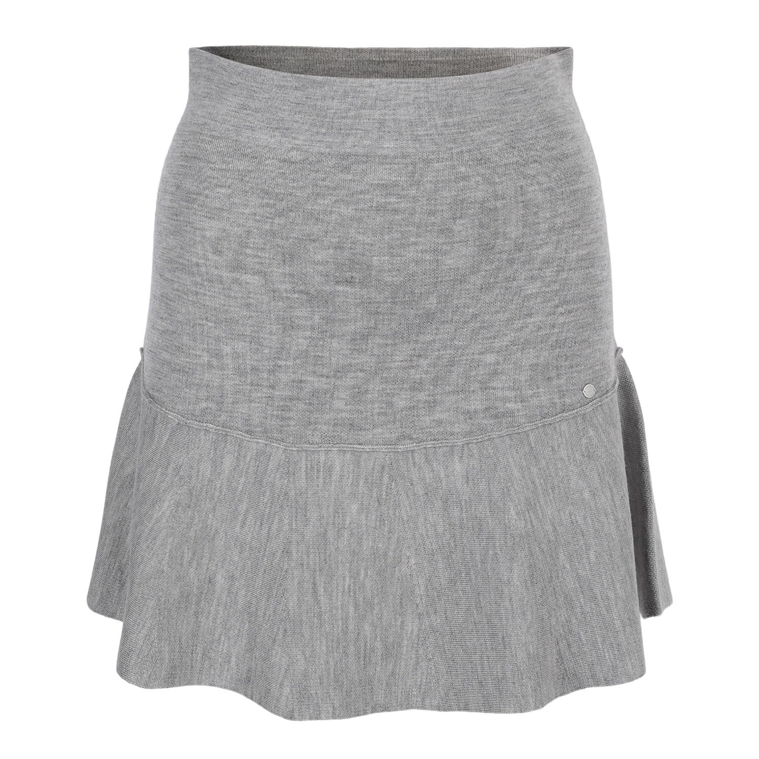 Tirillm Women's "anita" Short Merino Wool Flared Skirt - Grey Melange In Grey