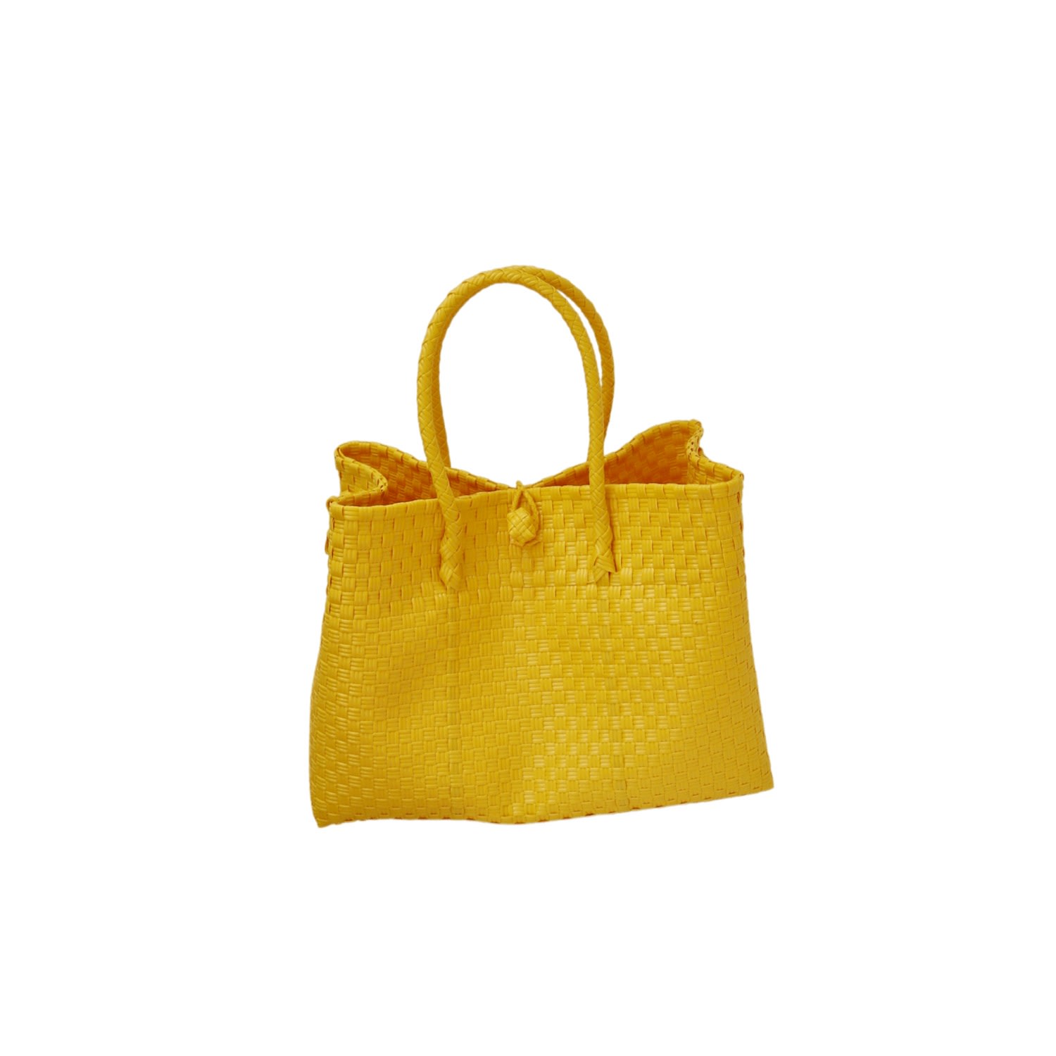 Women’s Lola Recycled Plastic Woven Tote Large - Yellow Pink Haley