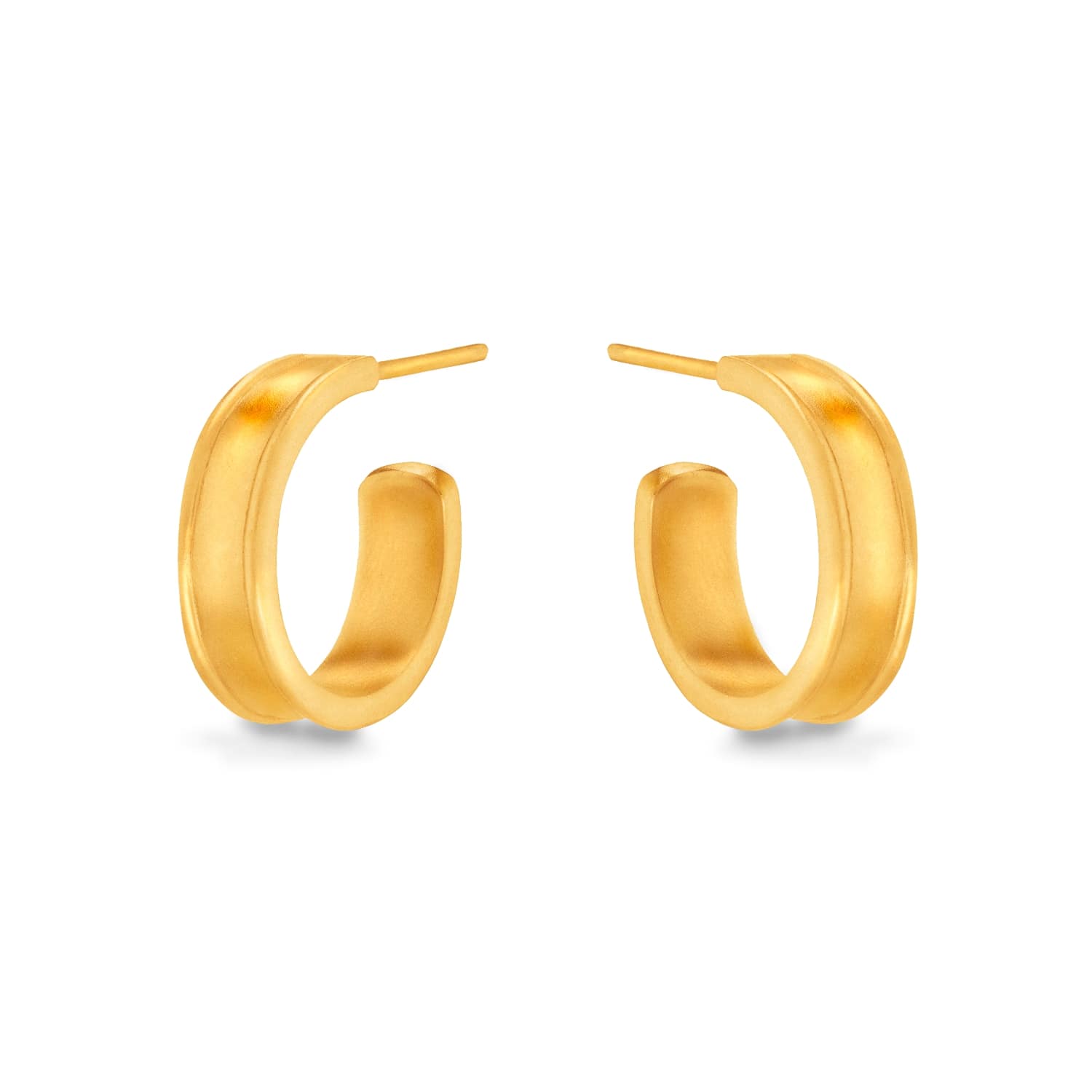 7879 Women's Gold Liquid Metal Hoop Earrings