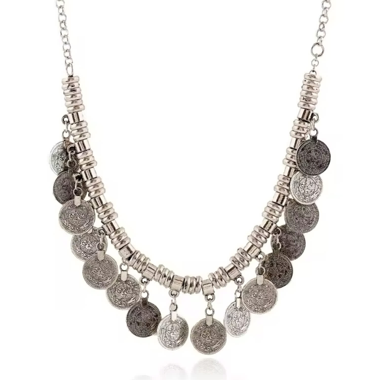 Women's Silver Coin Bohemian Style Necklace | Chanel Joan Elkayam