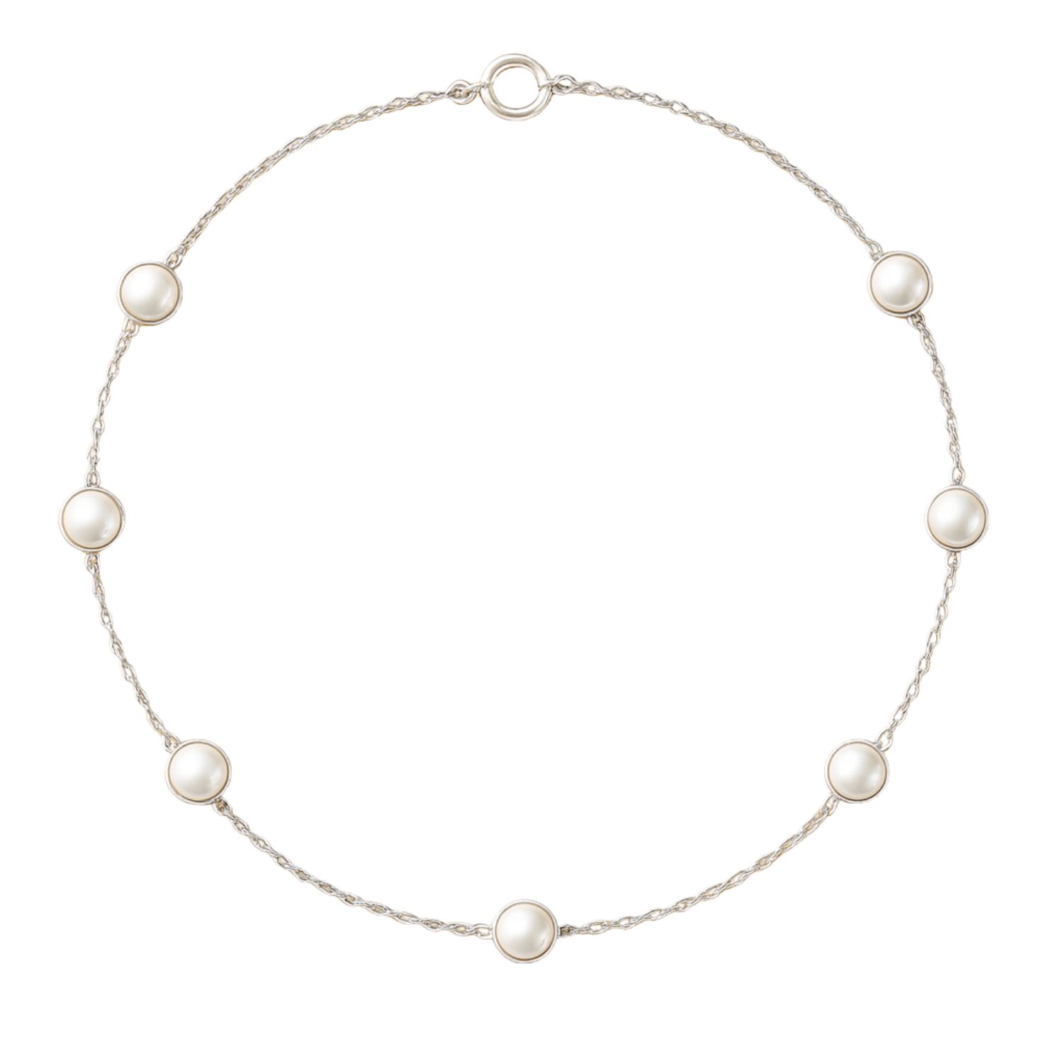 Lily Flo Jewellery Women's Silver Stardust Pearl Station Necklace In Silver