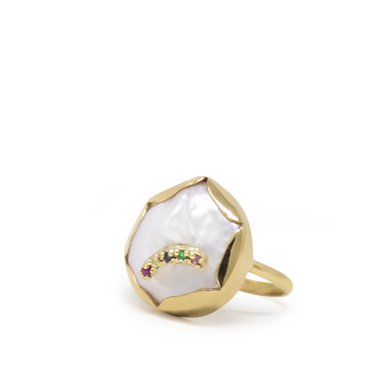 Vintouch Italy Women's Over The Rainbow Pearl Ring In Multi