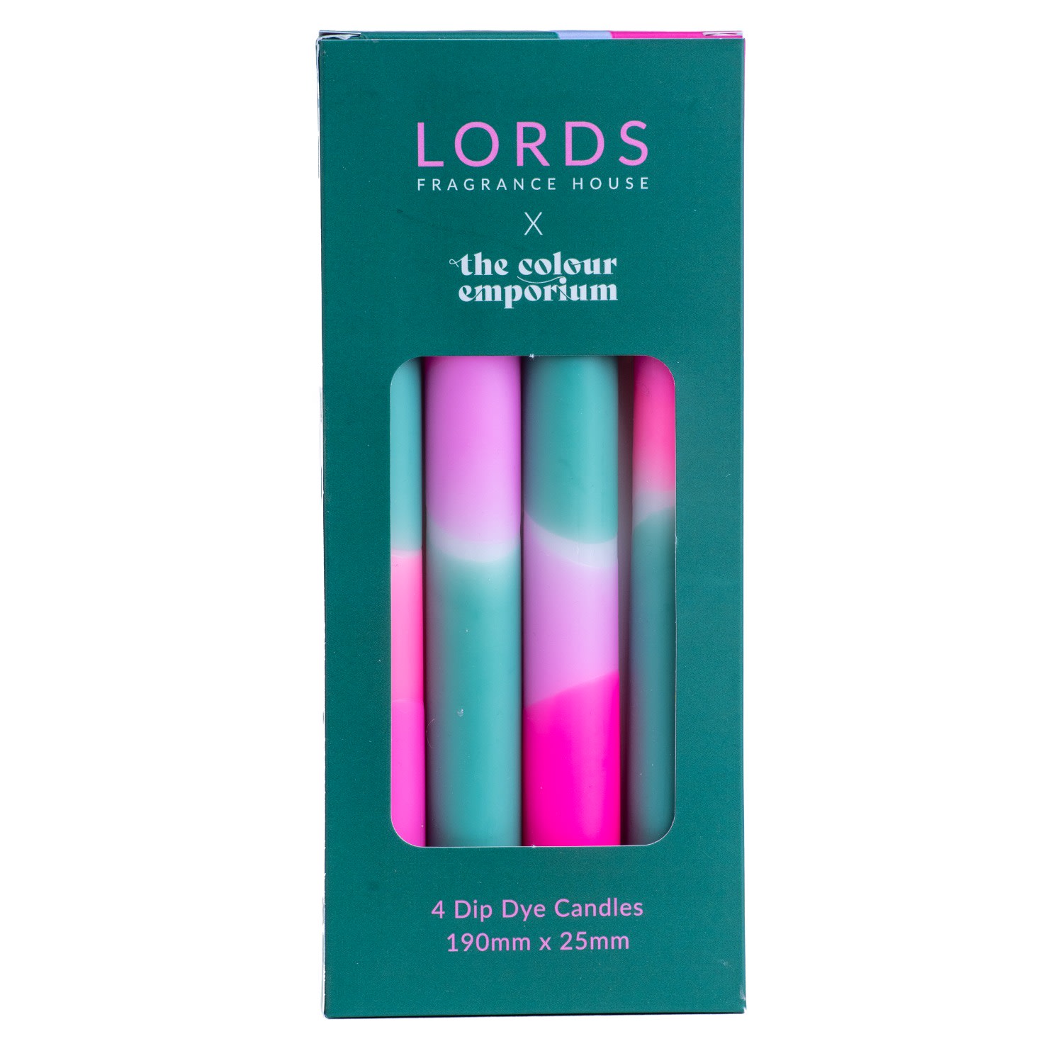 Green / Pink / Purple Big Sur Hand Dipped Tapered Candles Lords Fragrance House