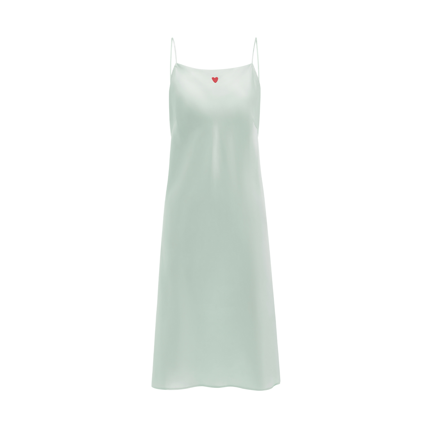 Not Just Pajama Women's Little Heart Collection Silk Slip Dress - Light Blue In Blue