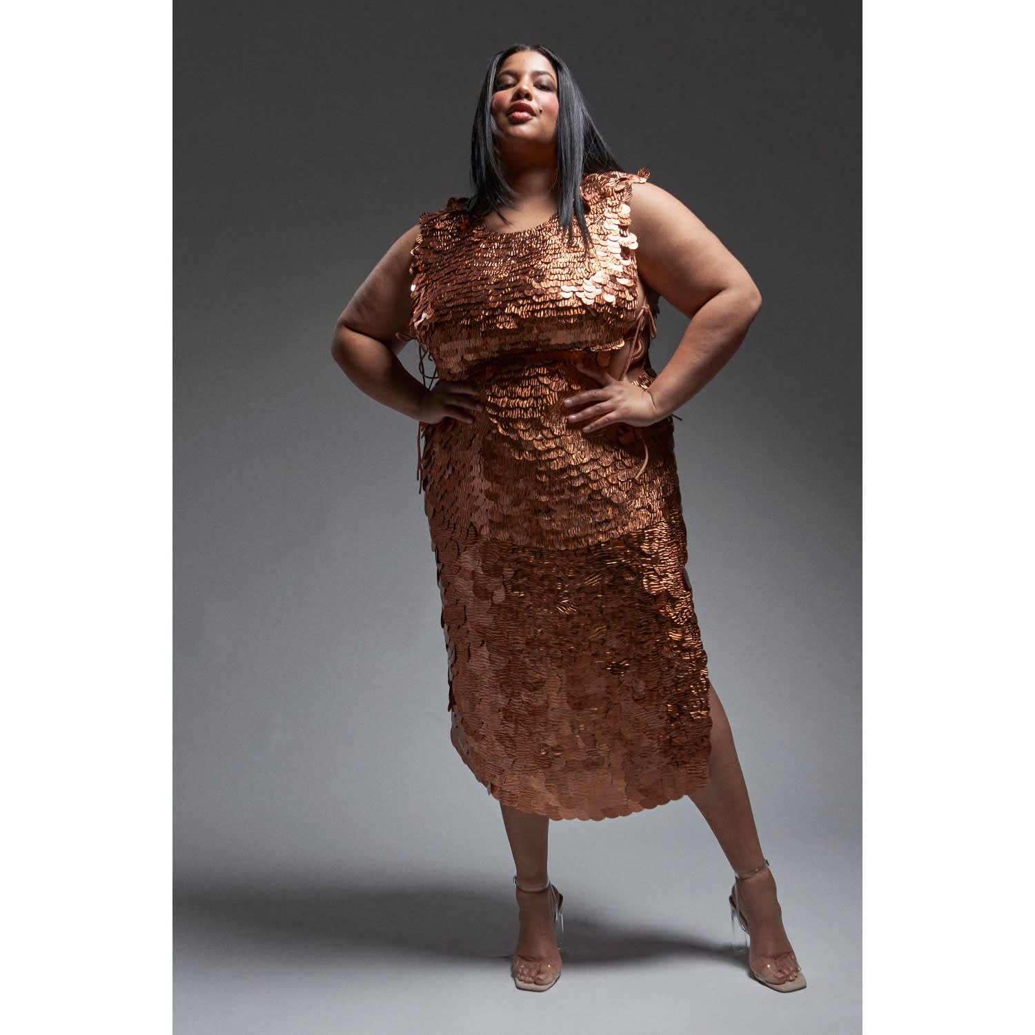 brown sequin dress plus size Off-the-Shoulder Floor-Length Sequin Prom Sheath May Queen RQ8012