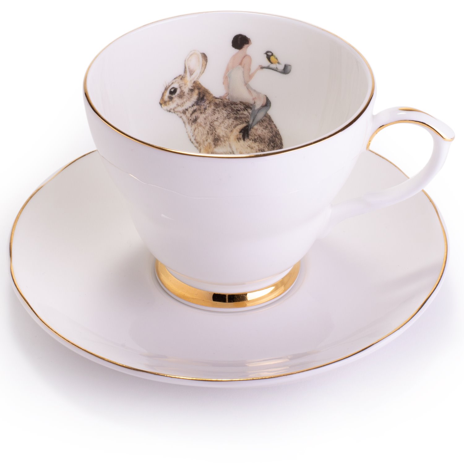 White Angel Teacup & Saucer Ali Miller London