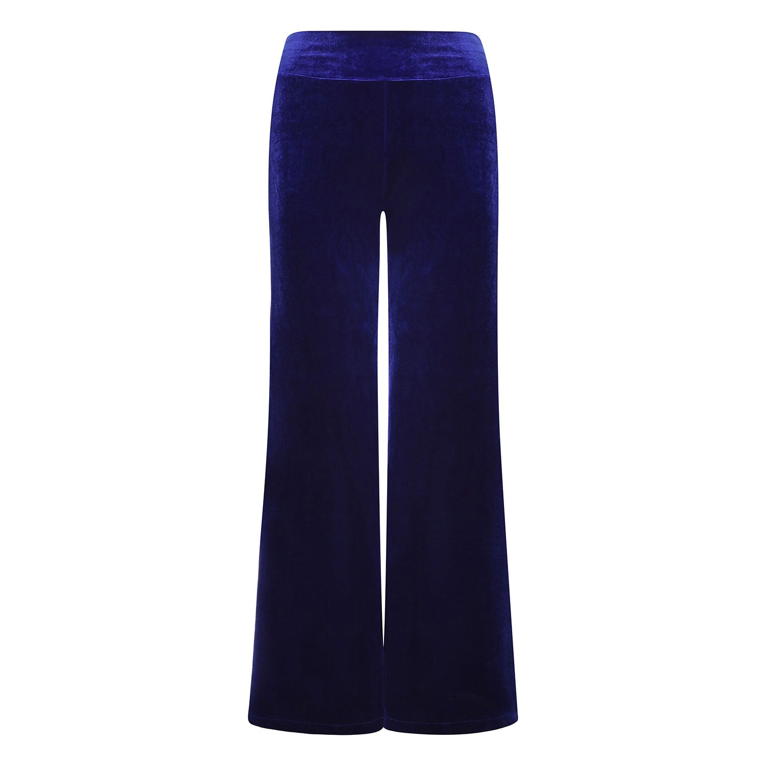 Women’s Velvet Wide Flare Trousers - Royal Blue Small Beatrice Von Tresckow