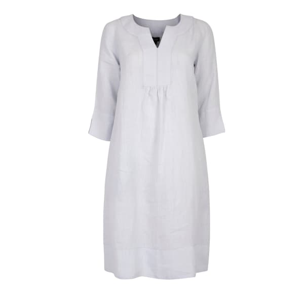 powder blue linen dress