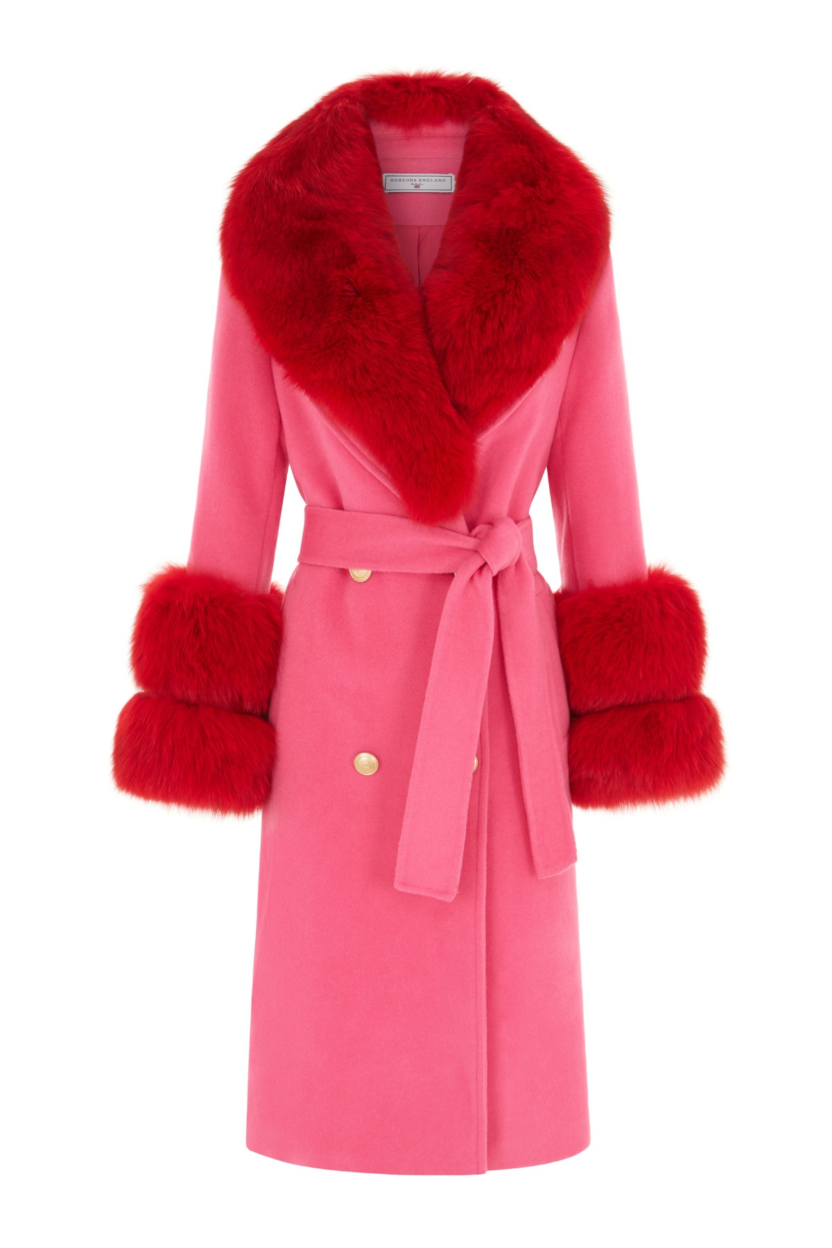 Hortons England Women's Pink / Purple Belgravia Cashmere Coat Hot Pink In Pink/purple