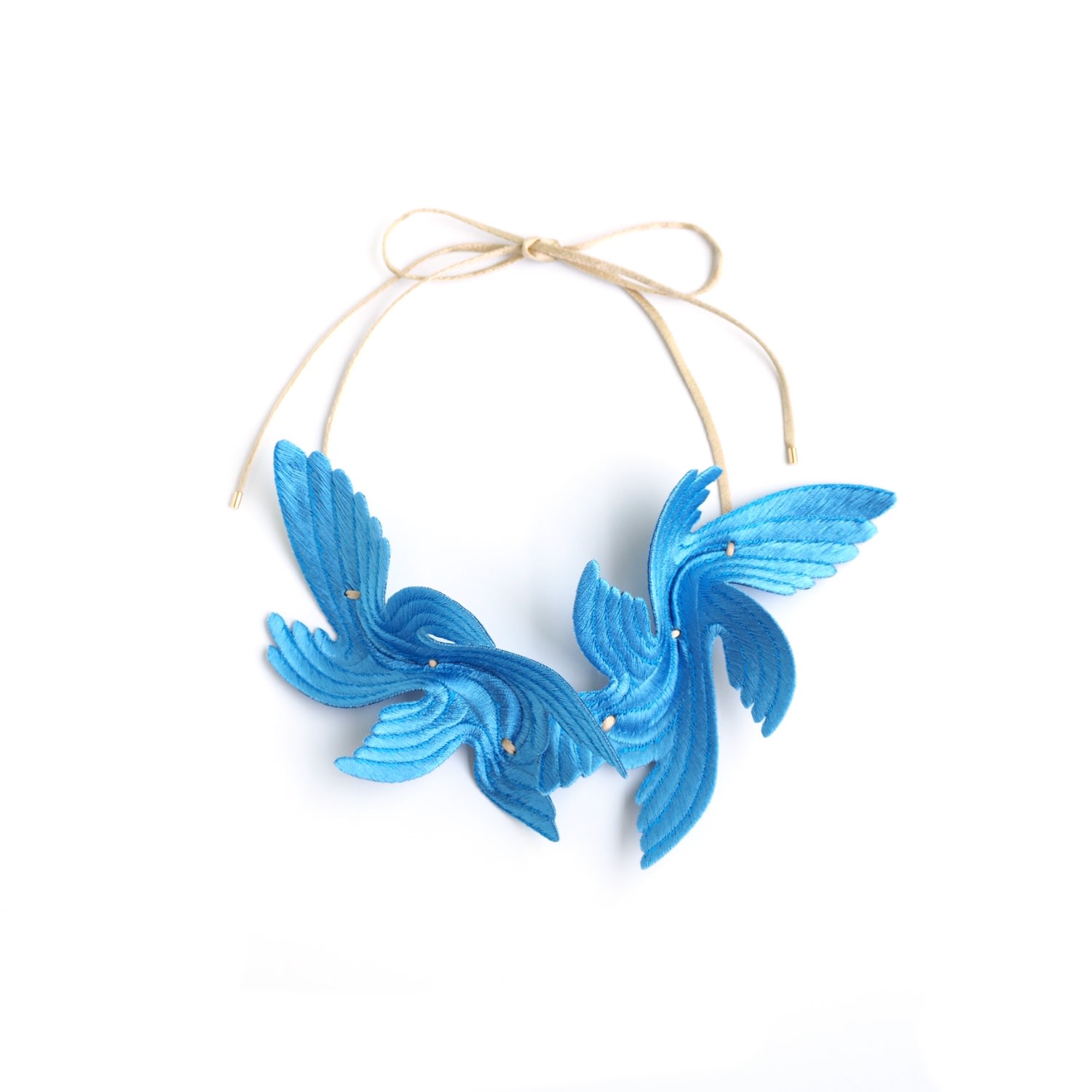 Nana Watanabe Women's Joy Embroidery Necklace - Blue In Blue
