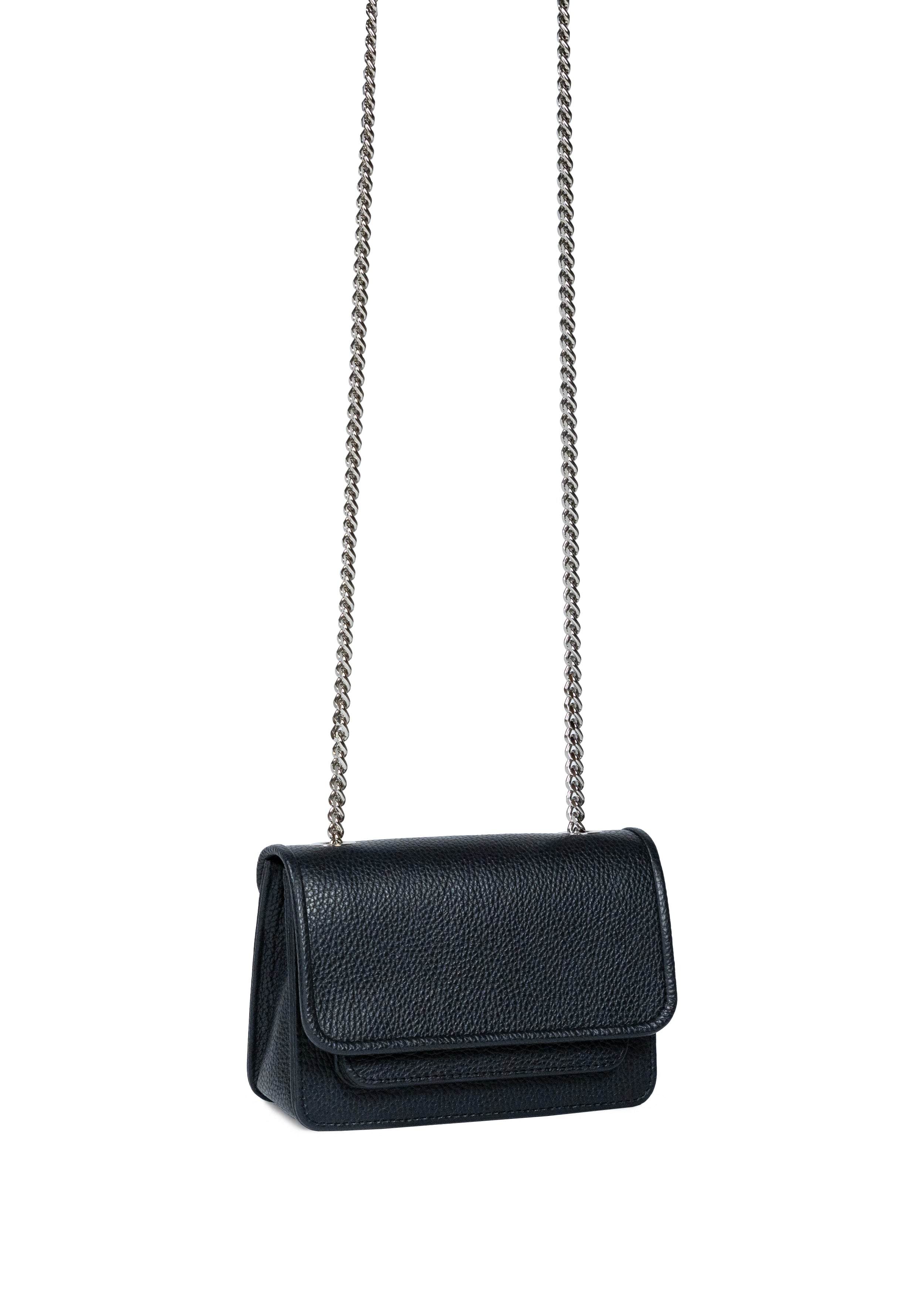 Vaskala Women's Mini Bag Black With Chain