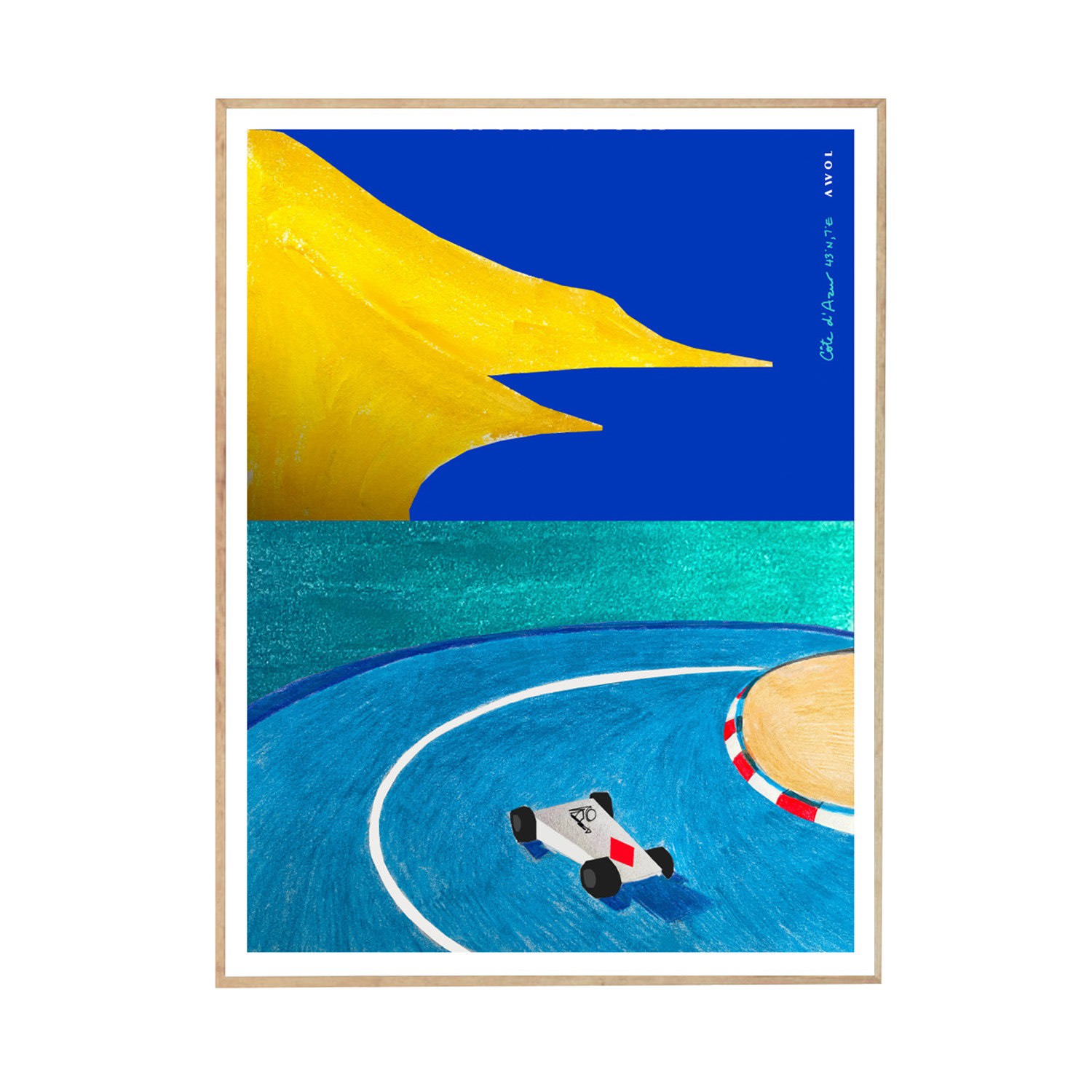 Monaco Grand Prix Race Car Poster: French Riviera Style Awol