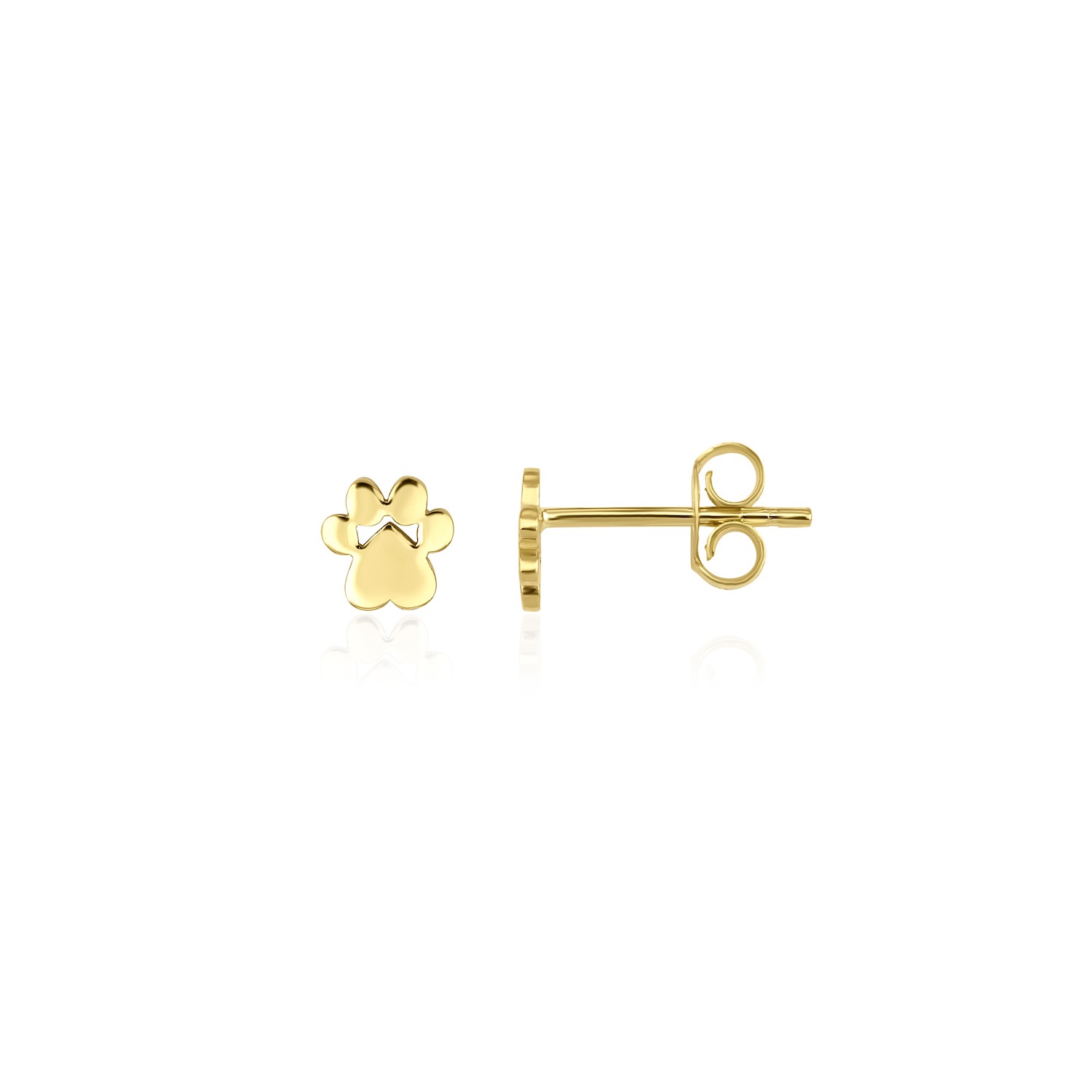 Jewelsty Fine Jewelry Women's Mini Gold Paw Studs