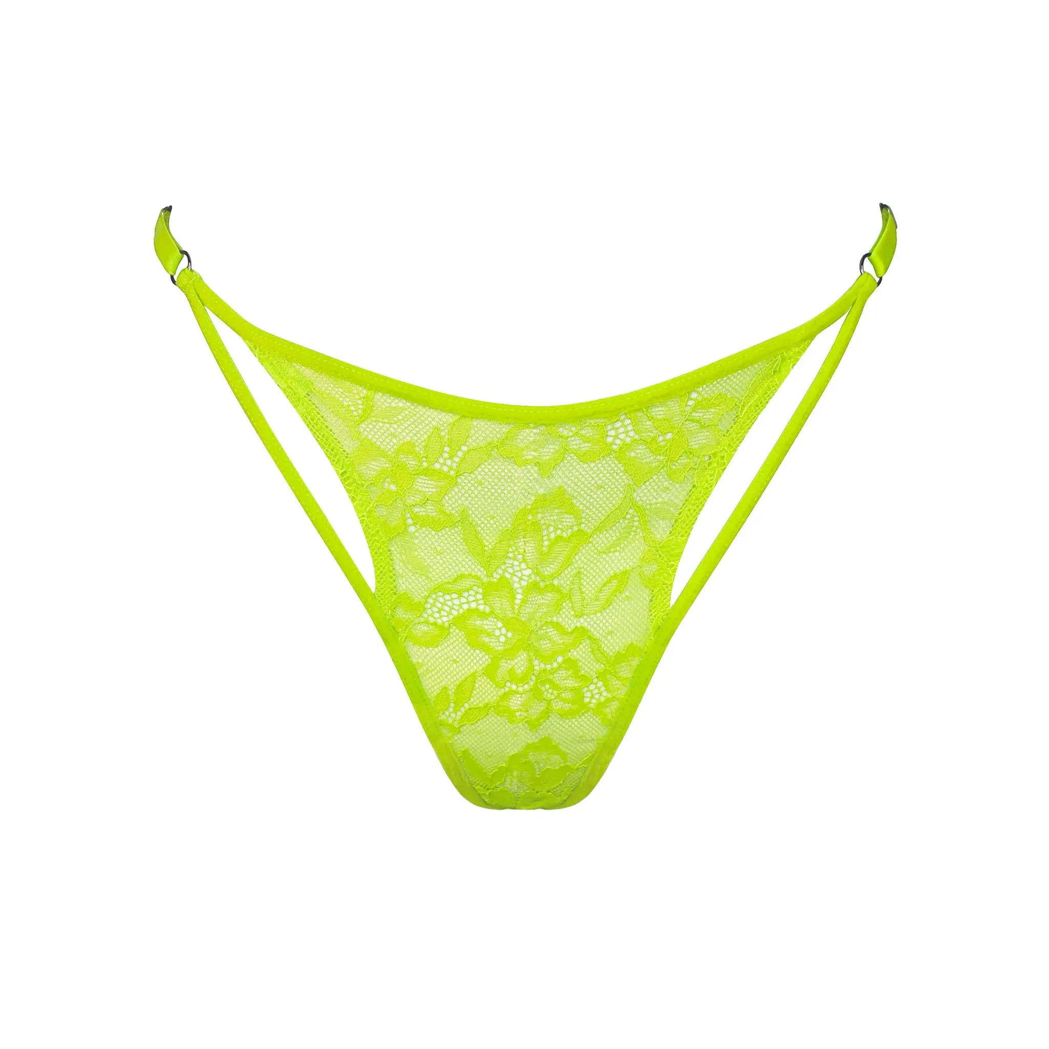 Monique Morin Lingerie Women's Hologram Adjustable Thong Acid Green