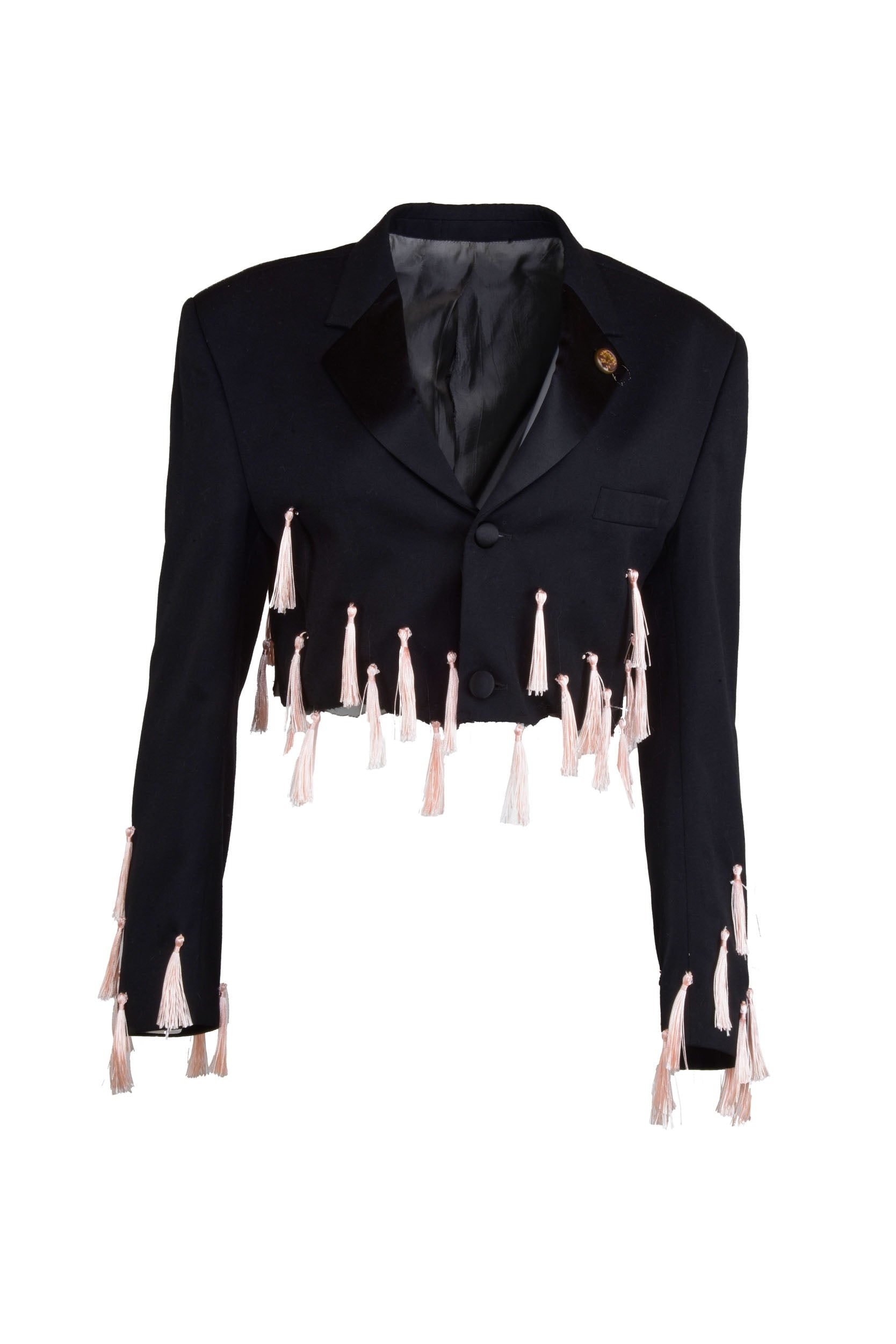 Natalia Petruch Women's Black Beverlee Cropped Blazer In Black