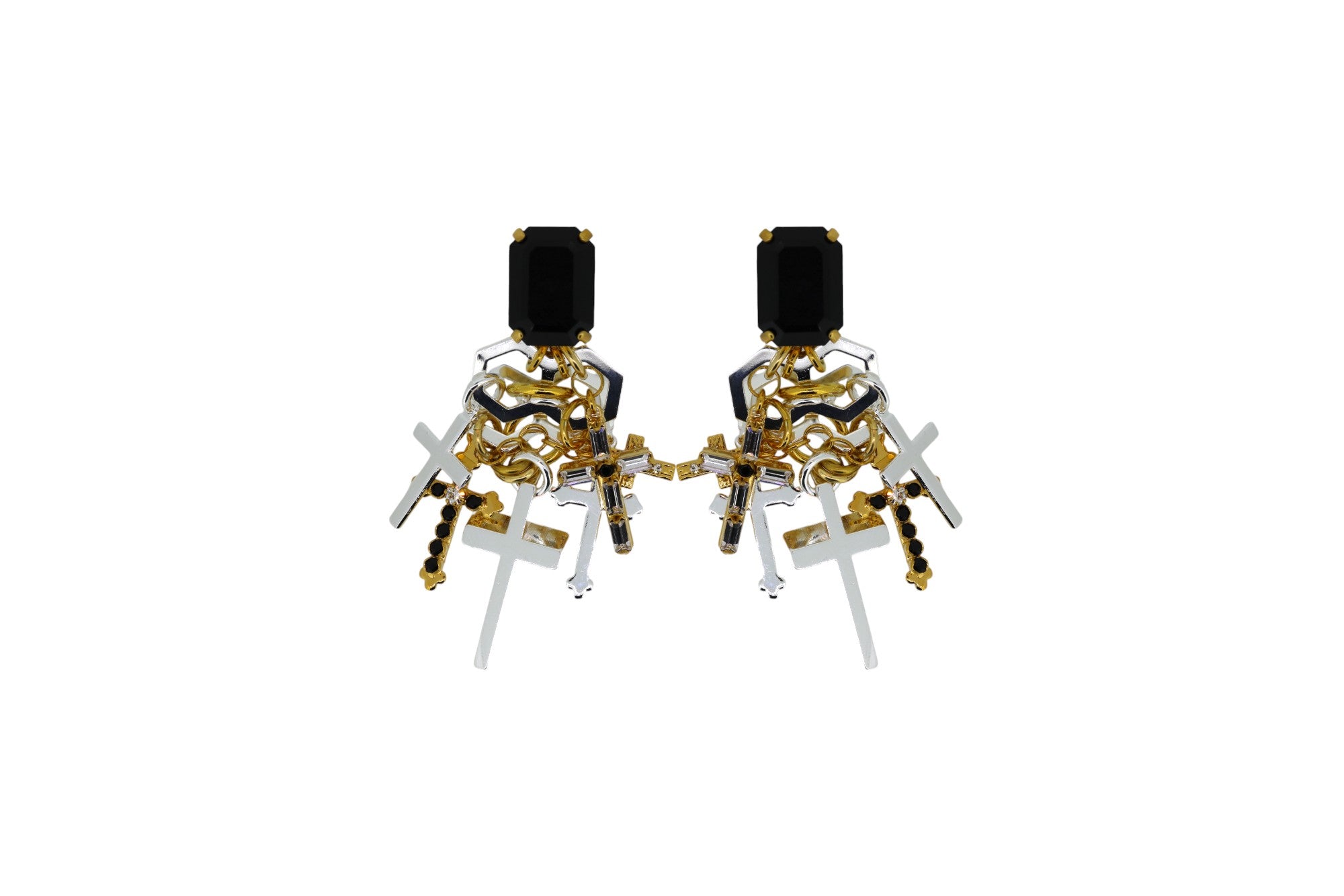 Vickisarge Women's Gold / Black / Silver The Judas Earrings In Multi
